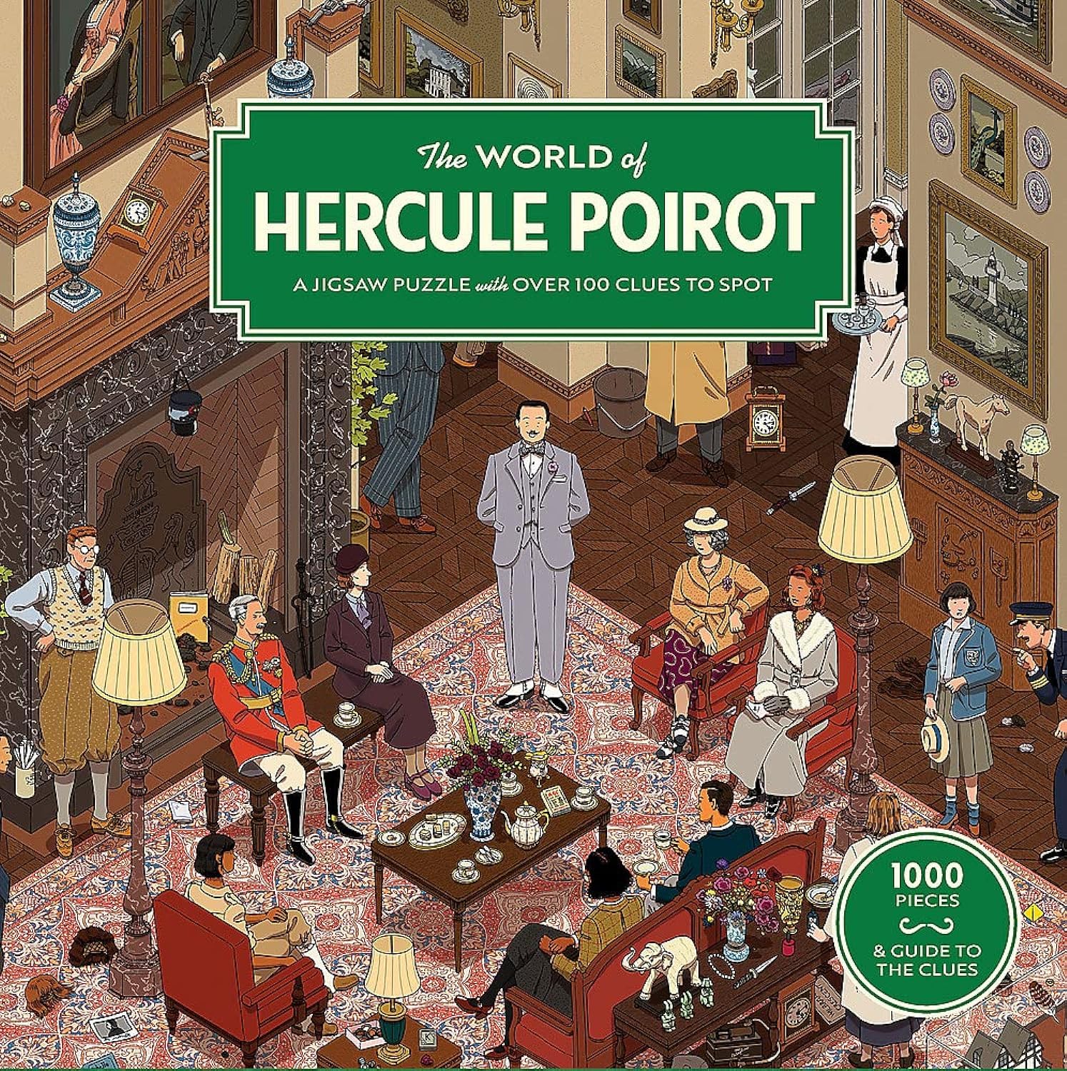 Laurence King The World of Hercule Poirot Jigsaw Puzzle - 1000 Pieces | 48.5 x 68 cm