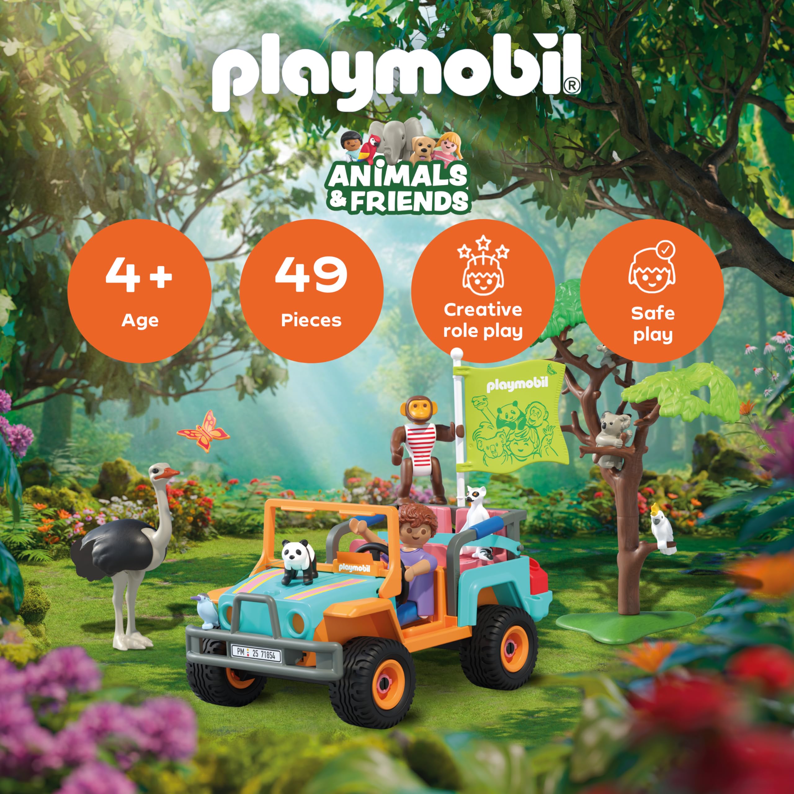 Playmobil Animals & Friends Colorful Off-Road Vehicle | Ages 4+ | Model 71854