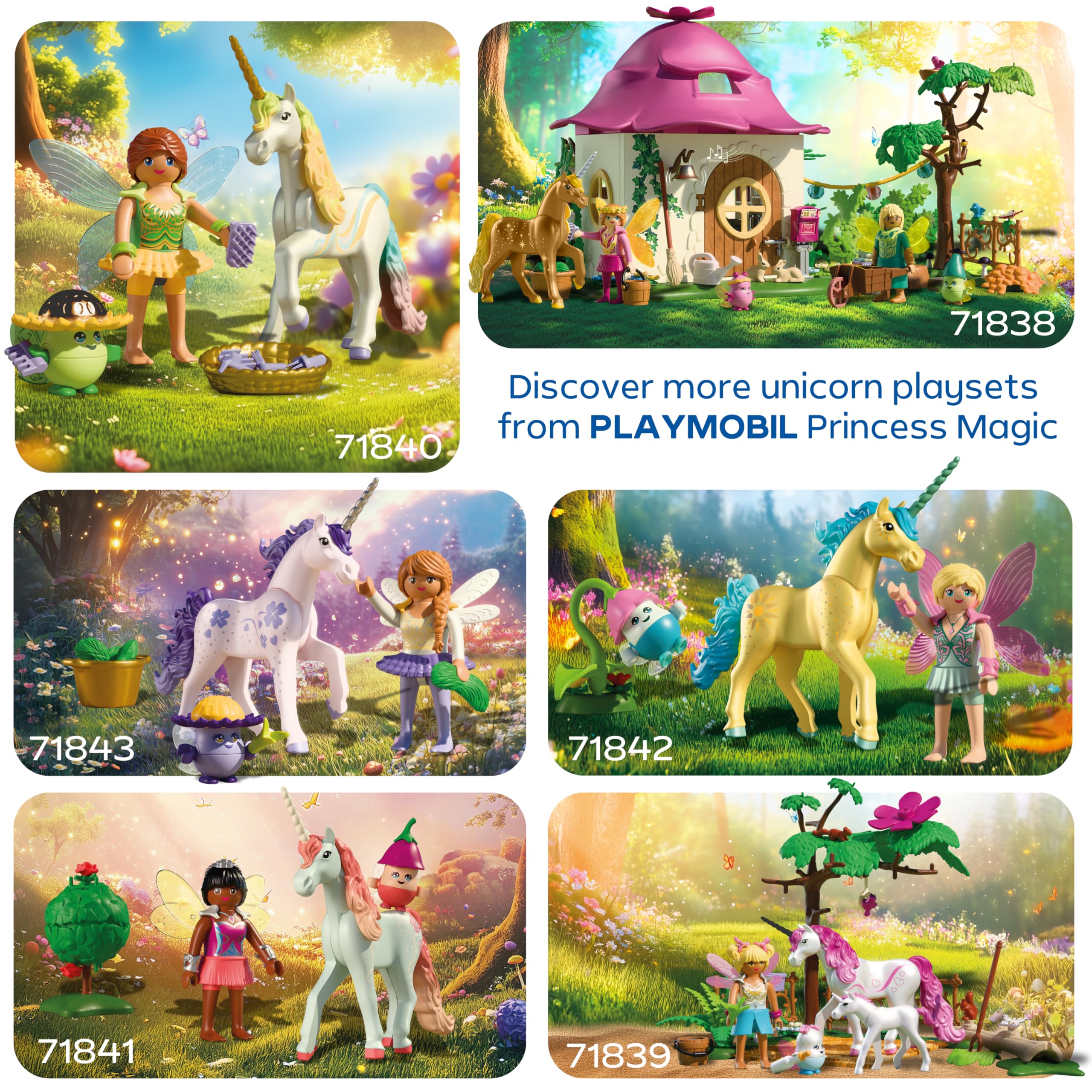 Playmobil | Magic Unicorns | Unicornio celeste con hada | Con detalles mágicos y accesorios intercambiables | Regalo perfecto para niños a partir de 4 años | 71841 4