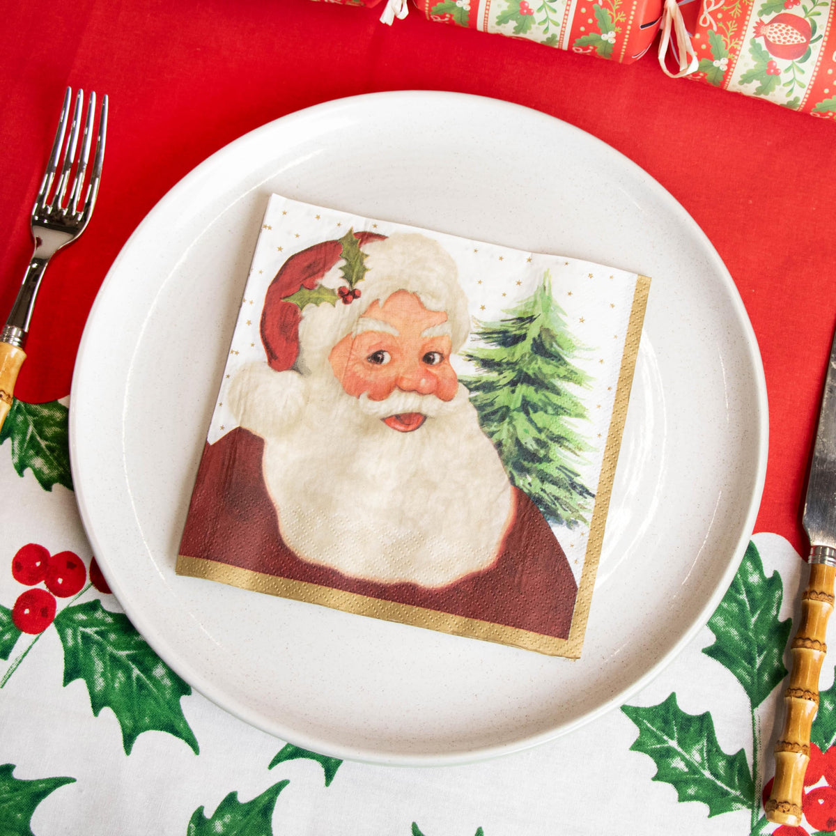 Talking Tables Santa Christmas Paper Napkins - 100 Pack, 33cm, 2-Ply