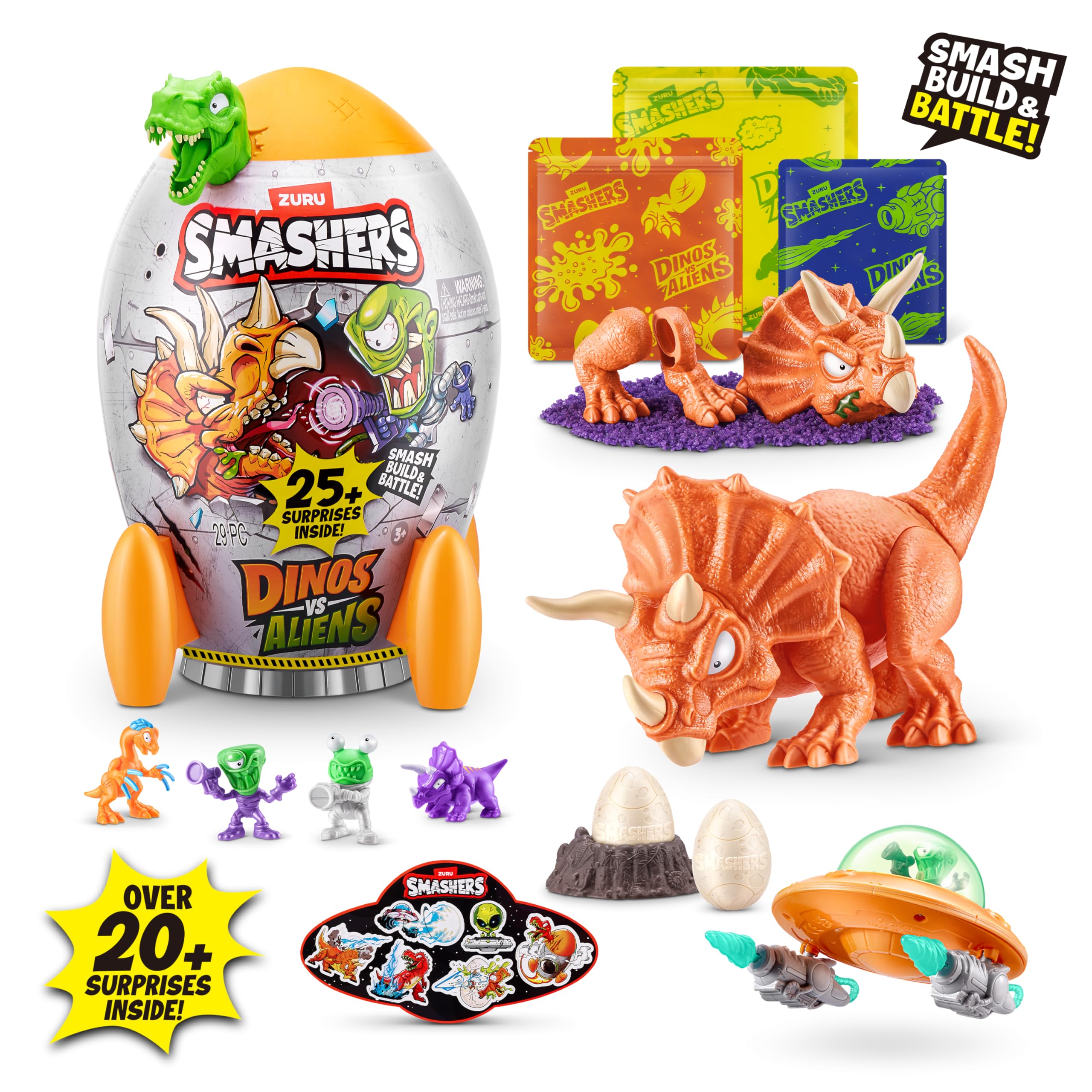 Smashers Dino vs Aliens Medium - Triceratops Smashable Egg Toy by ZURU 7