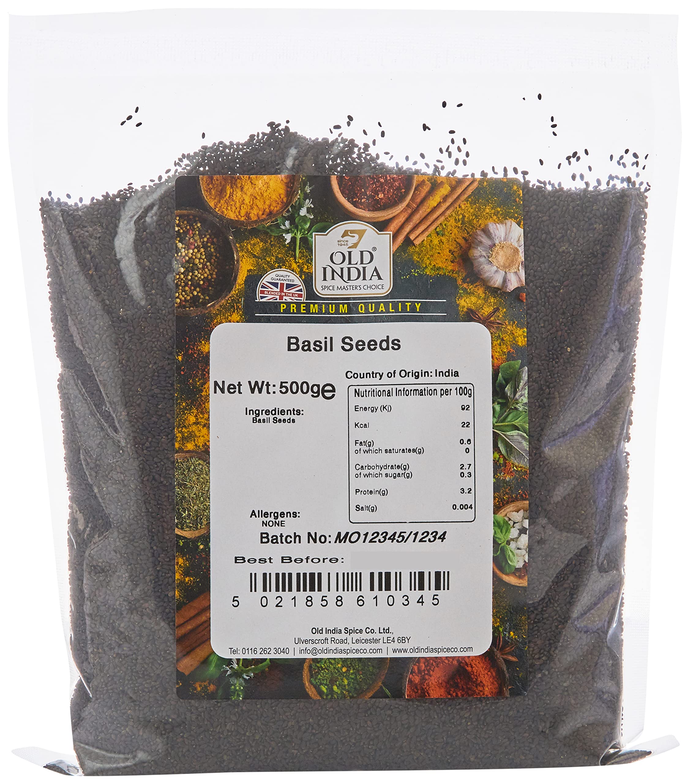 Old India Basil Seeds - 100% Natural Whole Spice | 500g Pack 1