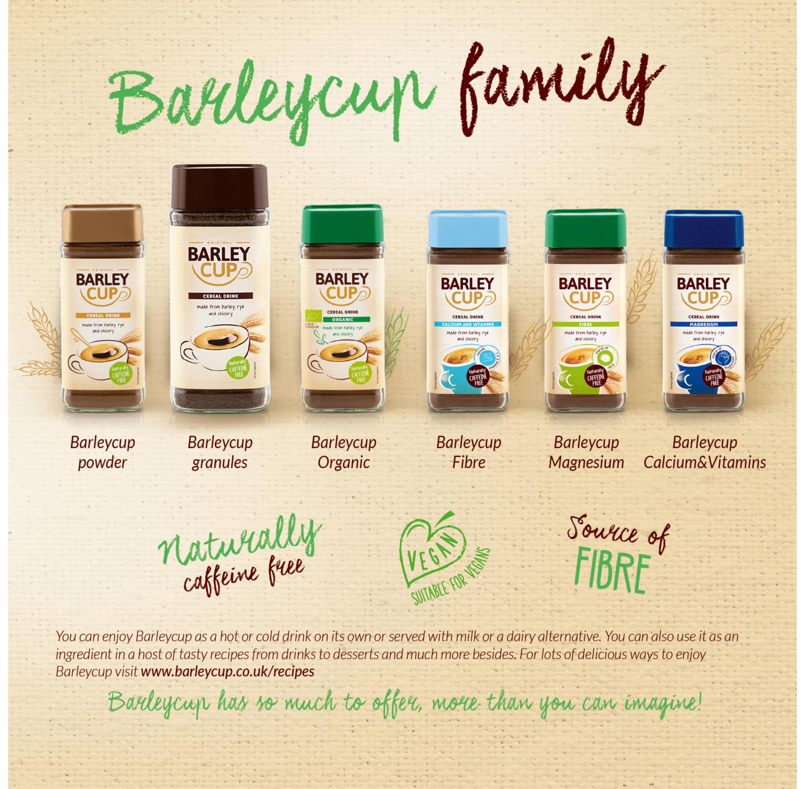 Barleycup Instant Grain Beverage - Caffeine-Free Coffee Alternative with Calcium & Vitamins, 100g 6