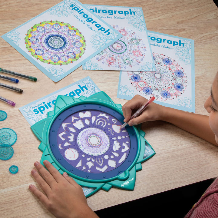Mandala Spirograph Set - Create Artistic Designs with 15-Piece Kit for Ages 8+