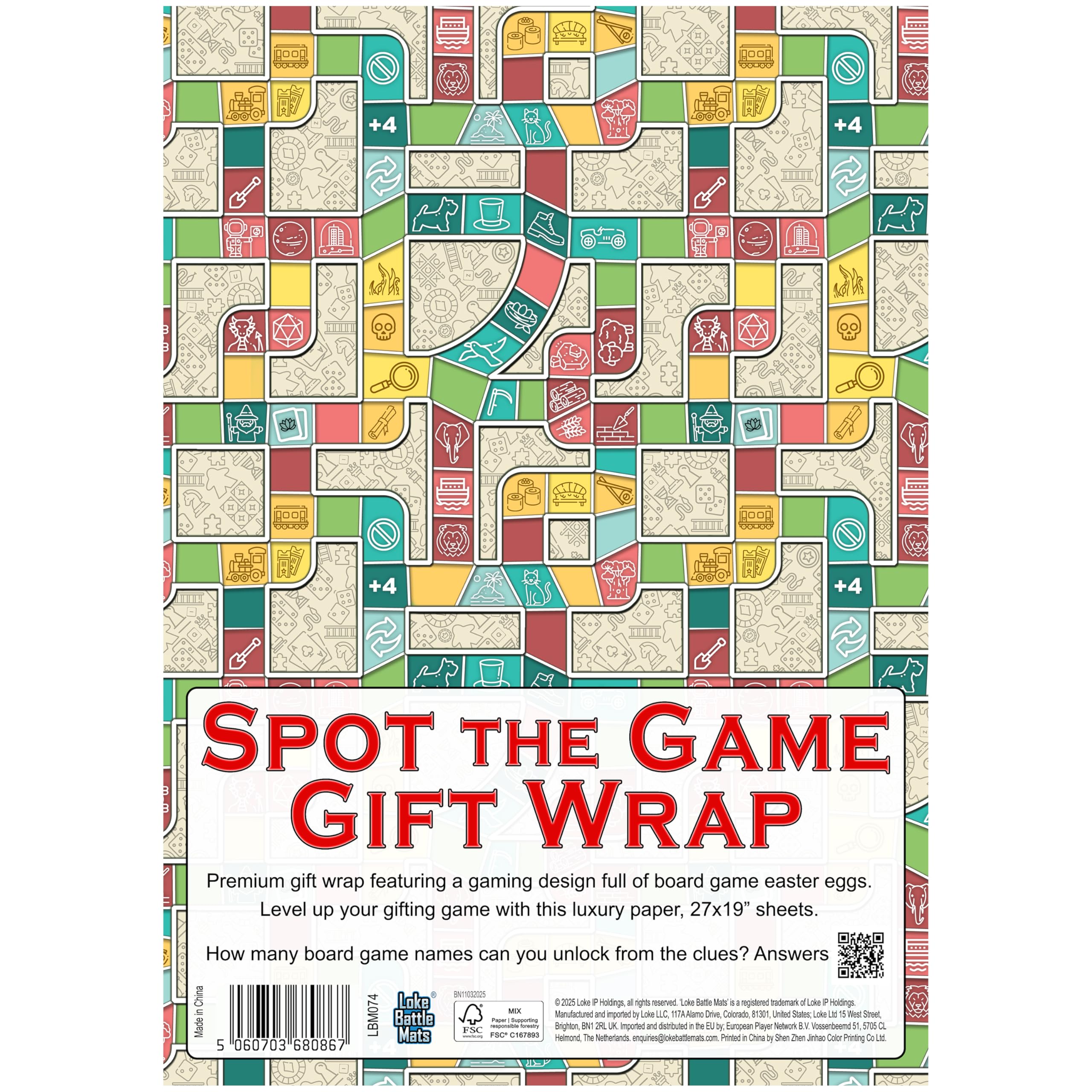 Loke BattleMats Spot The Game Gift Wrap - Premium 90 GSM Paper | Multicolor | Pack of 1 2