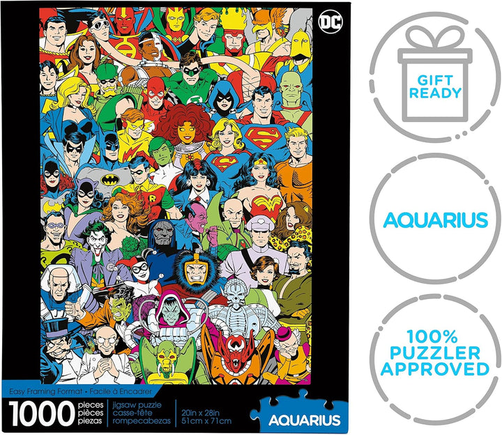 AQUARIUS DC Comics Retro Cast - Justice League 1000-Piece Jigsaw Puzzle (65378)