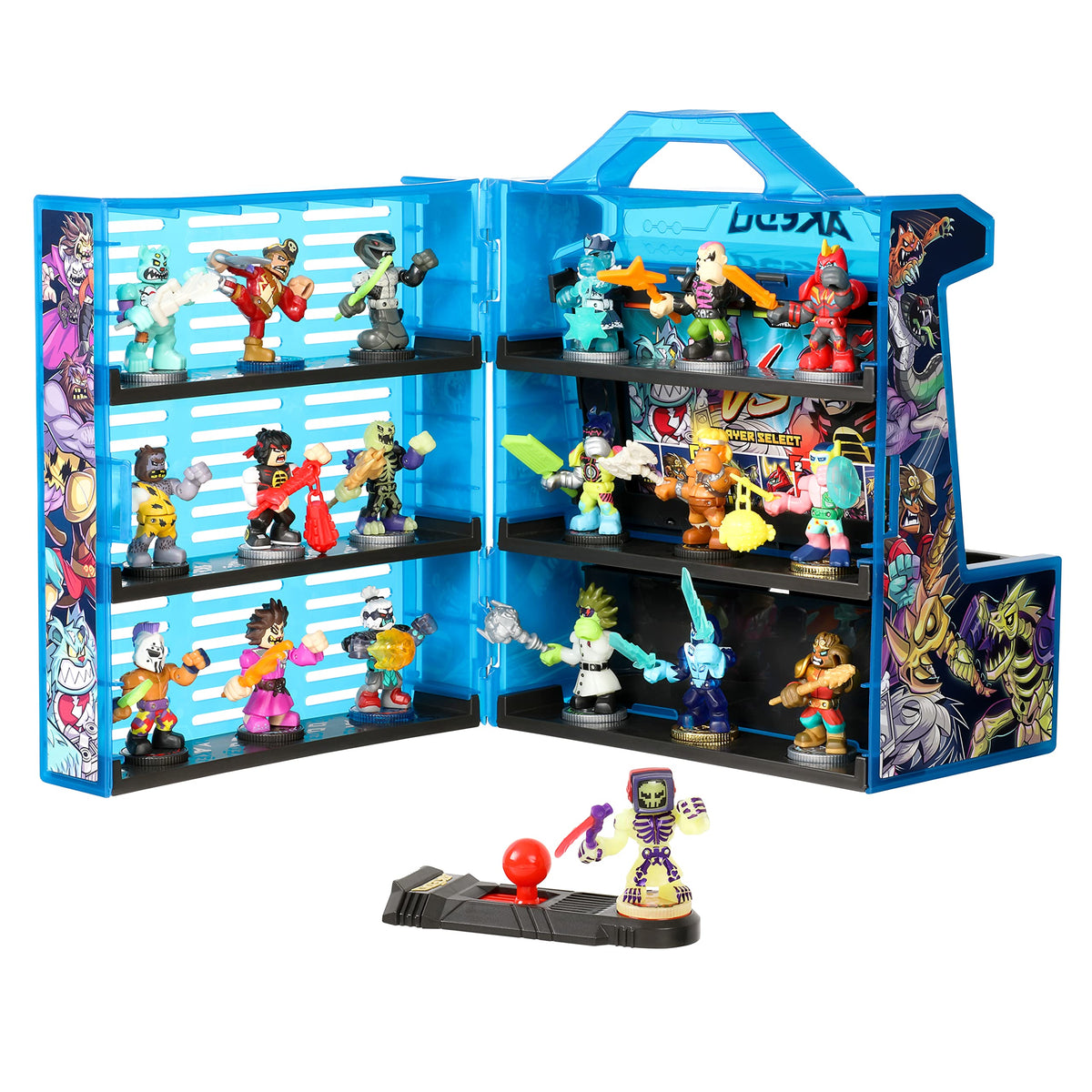 Akedo 14241 Ultimate Arcade Warriors Collector Case – Actionfiguren-Spielset mit im Dunkeln leuchtendem Krieger