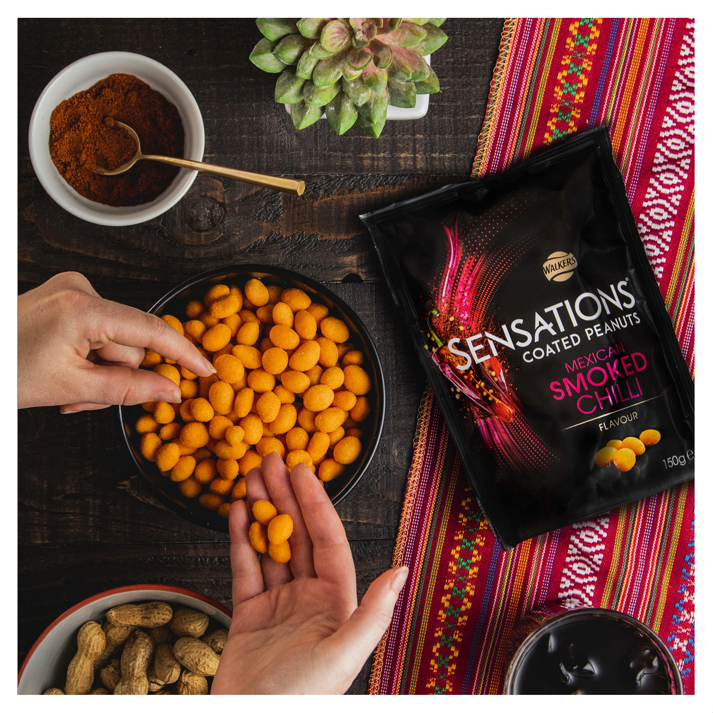 Sensations Smoked Chilli Coated Sharing Peanuts - 150g Snack Pack | Suitable for Vegetarians 4