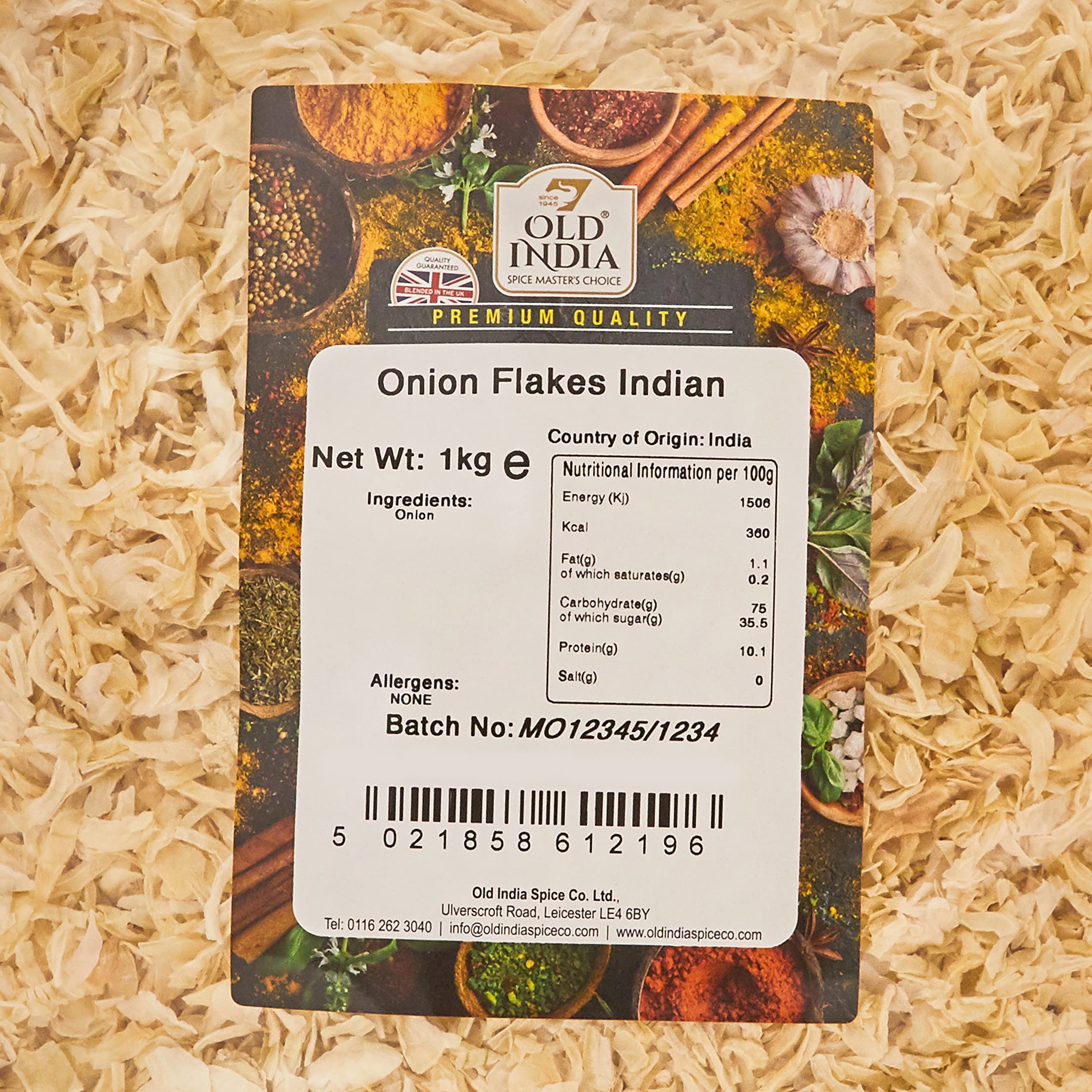 Old India Onion Flakes - 100% Natural Indian Seasoning | 1kg Heat Sealed Bag