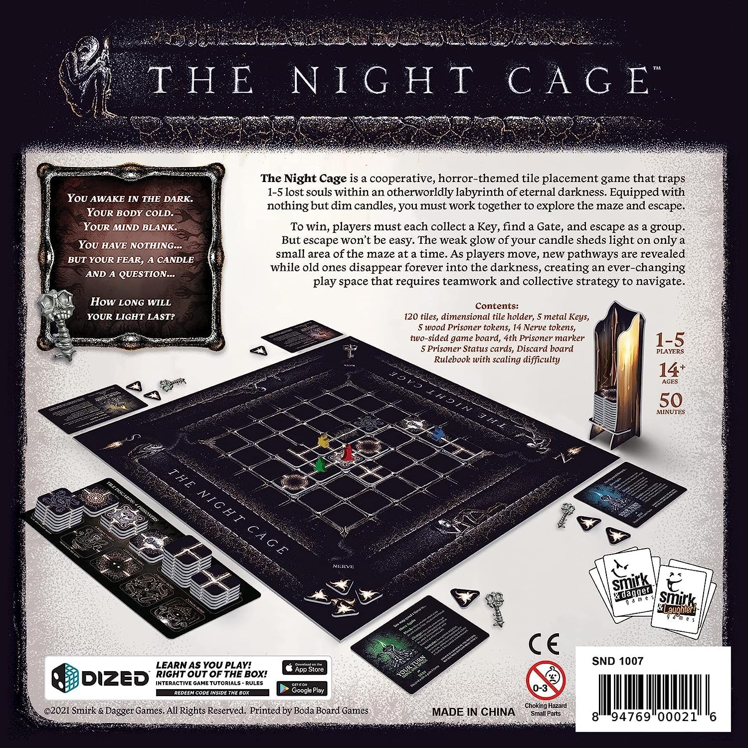Smirk & Dagger The Night Cage - Cooperative Strategy Board Game for 1-5 Players | Ages 14+