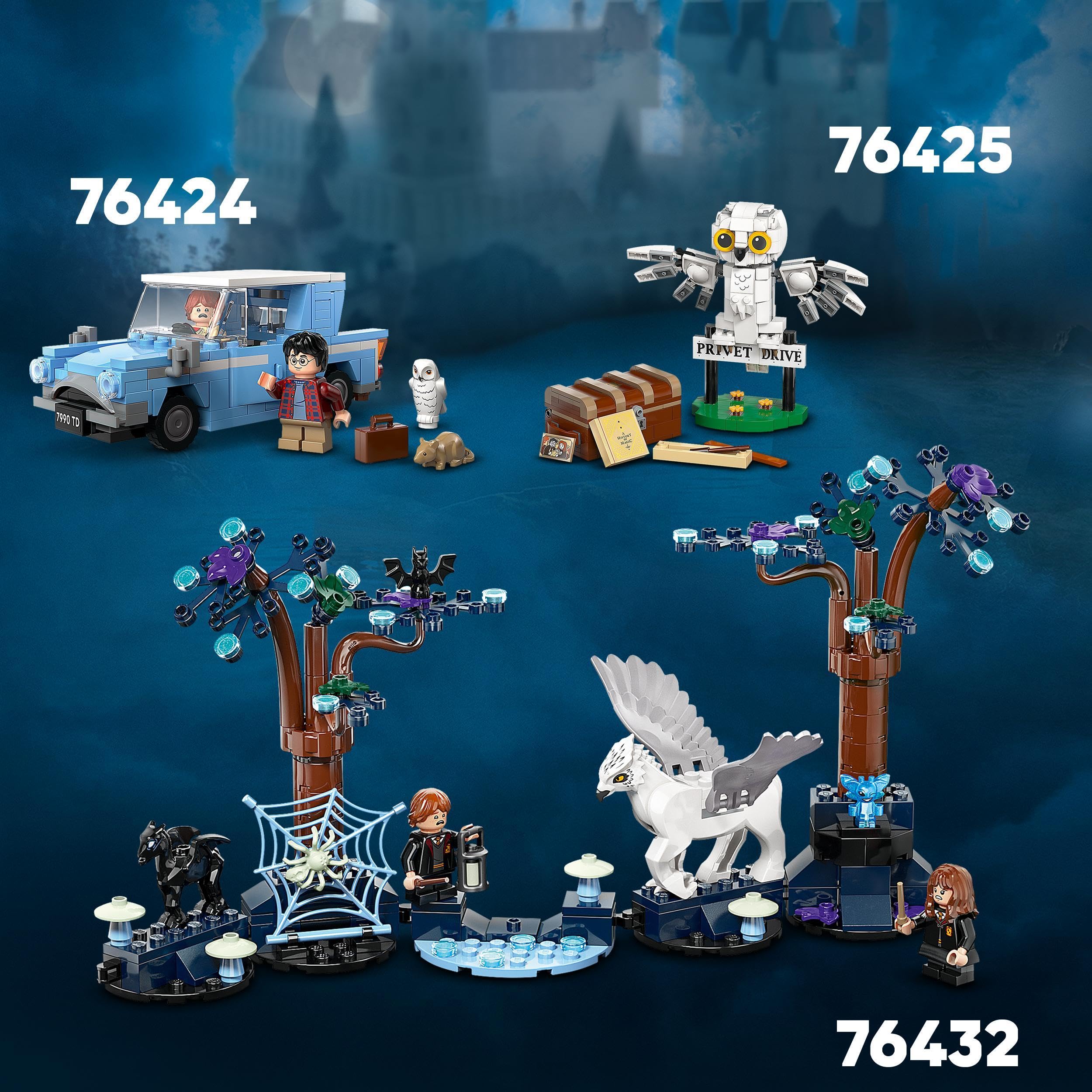 LEGO Harry Potter Flying Ford Anglia Car Toy Set 76424 for Kids Ages 7+ | Includes 4 Characters 6