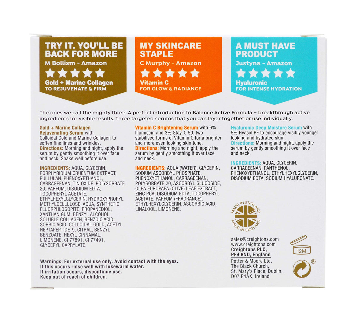 Balance Active Formula The Mighty Three Serum Set - 3 x 30ml