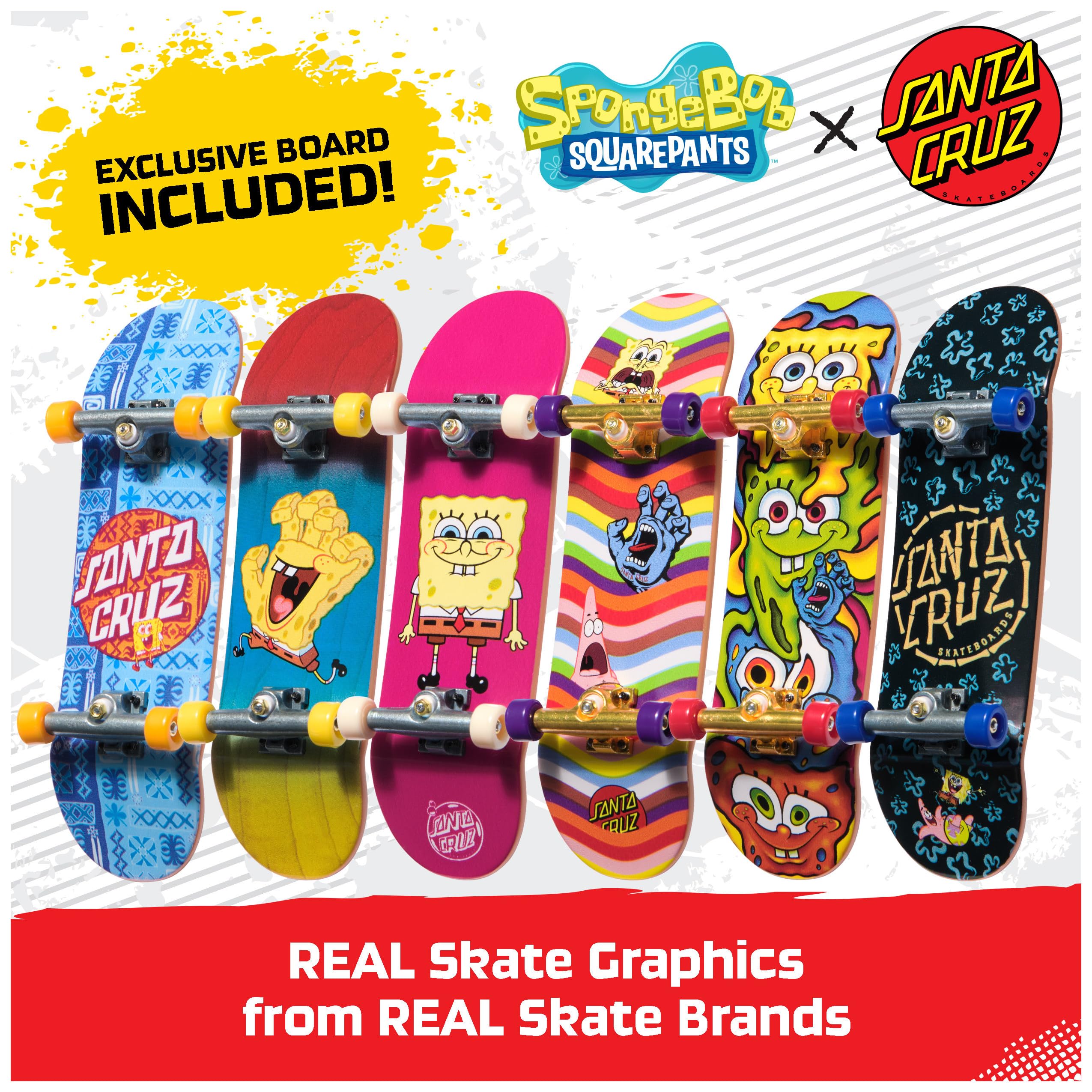 Tech Deck Spongebob Sk8shop Fingerboard Bonus Pack | Customize 3 Boards | Ages 6+