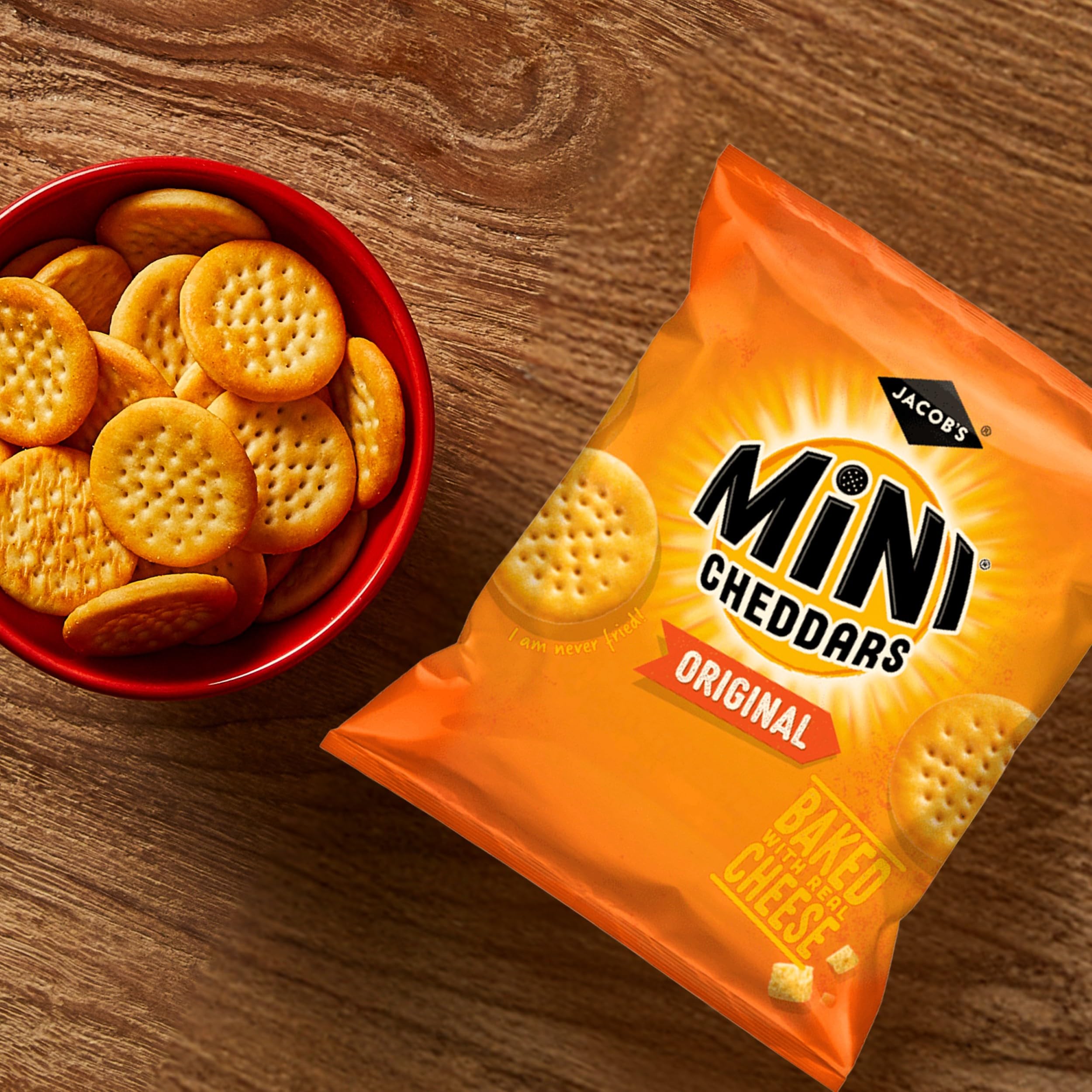 Jacob's Mini Cheddars Original Crisp Multipack, Baked with Real Cheese, 12 Pack 6