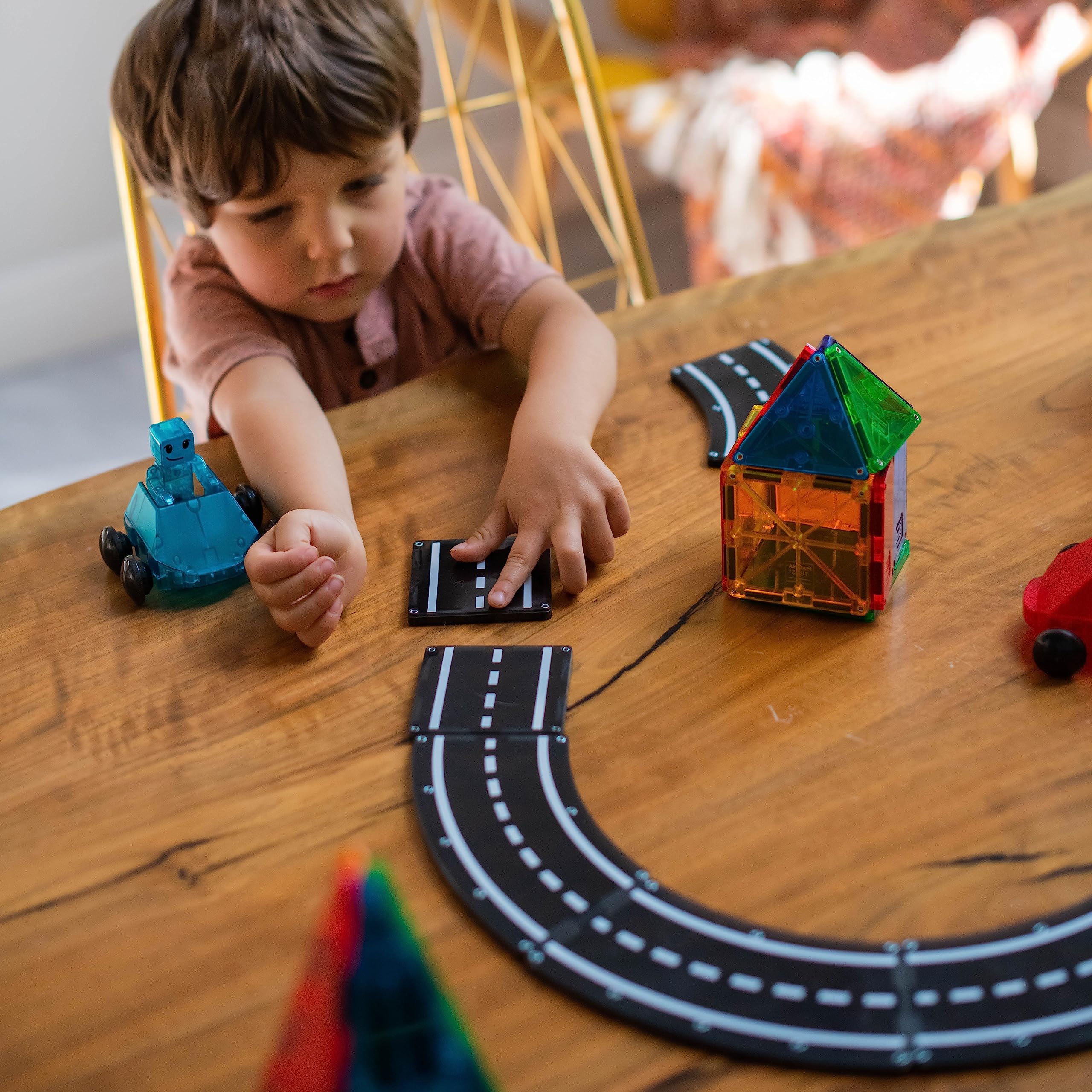 MAGNA-TILES XTRAS: Roads 12-Piece Magnetic Construction Set - Building Toys for Kids 3+ 6