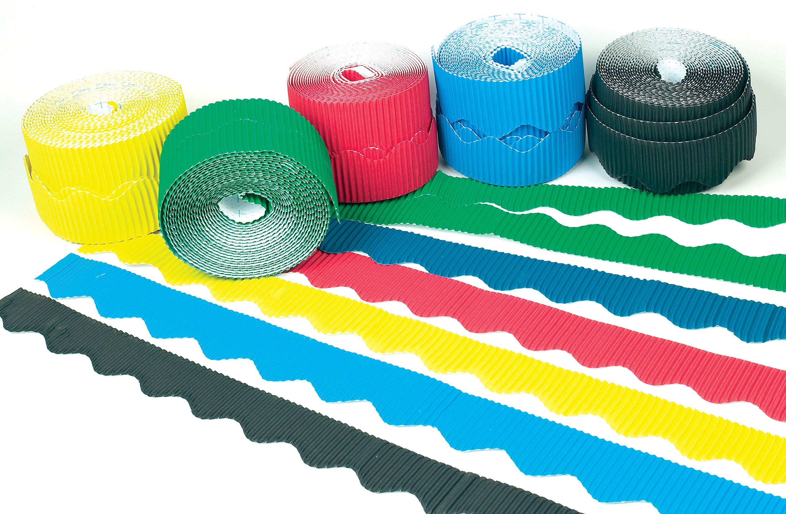 Baker Ross EK544 Corrugated Display Borders - 6 Assorted Colors | 15m x 55mm