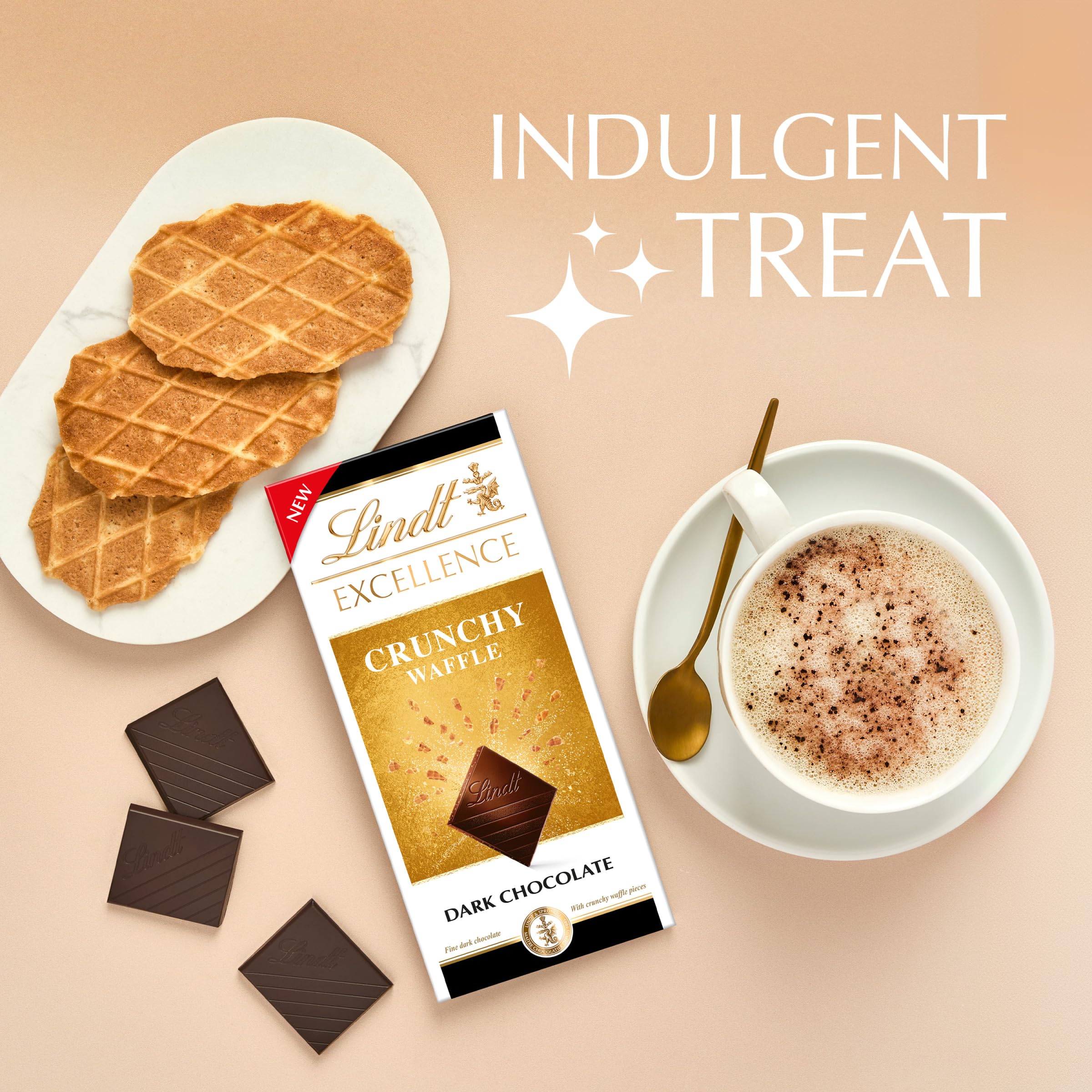 Lindt - Excellence Dark Chocolate Crunchy Waffle Bar 100g 6