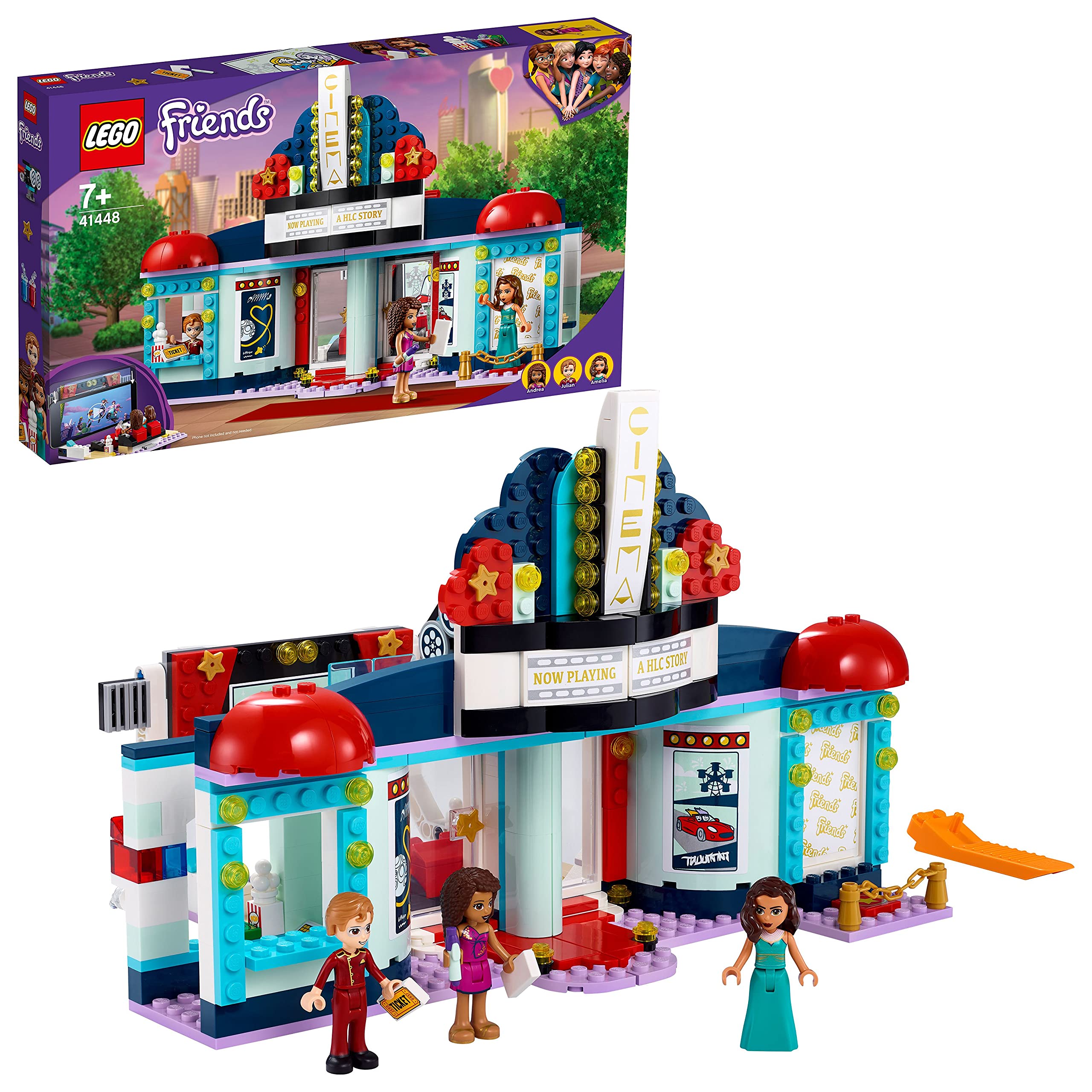 LEGO Friends Heartlake City Cinema Building Set 41448 with 3 Mini Dolls for Ages 7+