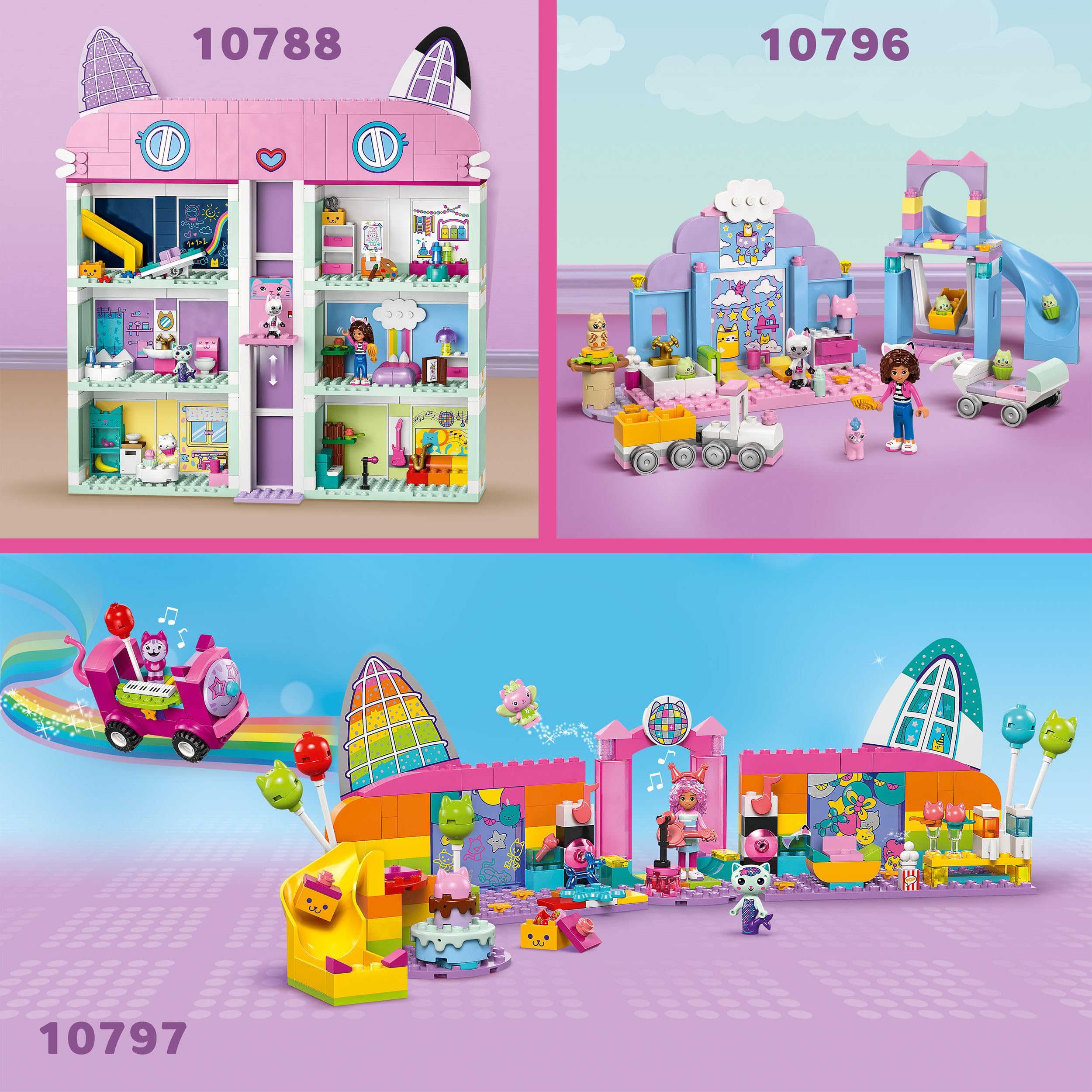 LEGO Gabby’s Party Room Disco Playset - DJ Catnip Party Bus with Minifigures & Games for Kids 4+ 9