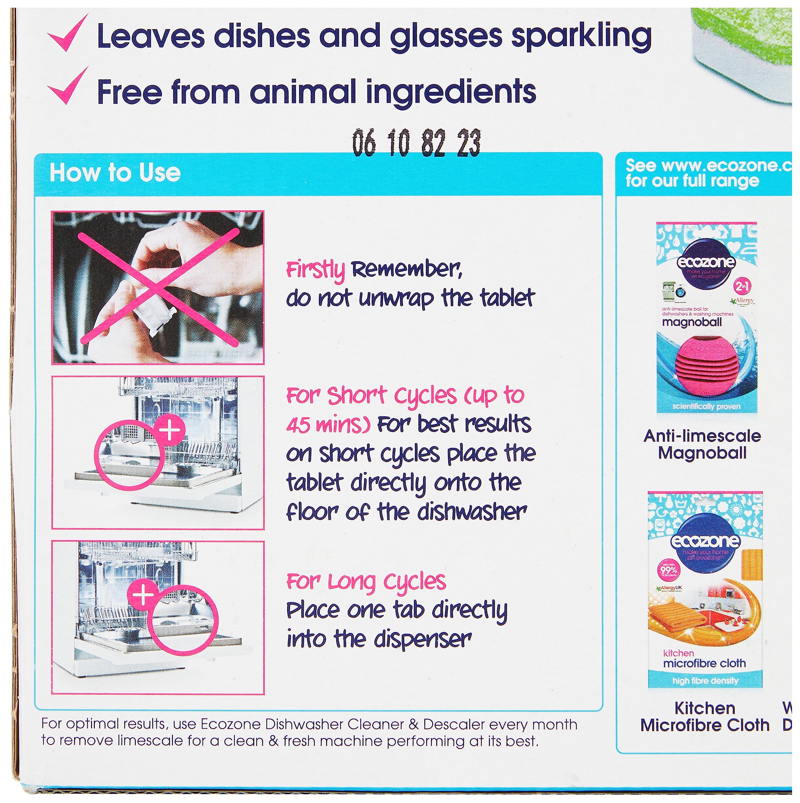 Ecozone Classic All-In-One Dishwasher Tablets - Plant-Based Cleaning | 72 Count | Vinegar Scent 2