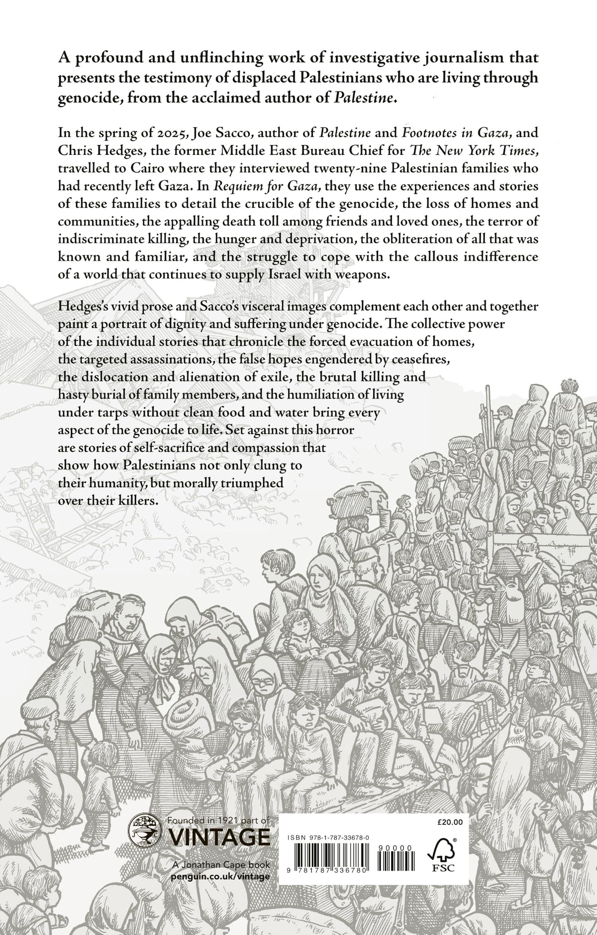 Jonathan Cape - Requiem for Gaza: Testimony of Displaced Palestinians, Chris Hedges & Joe Sacco, Hardcover