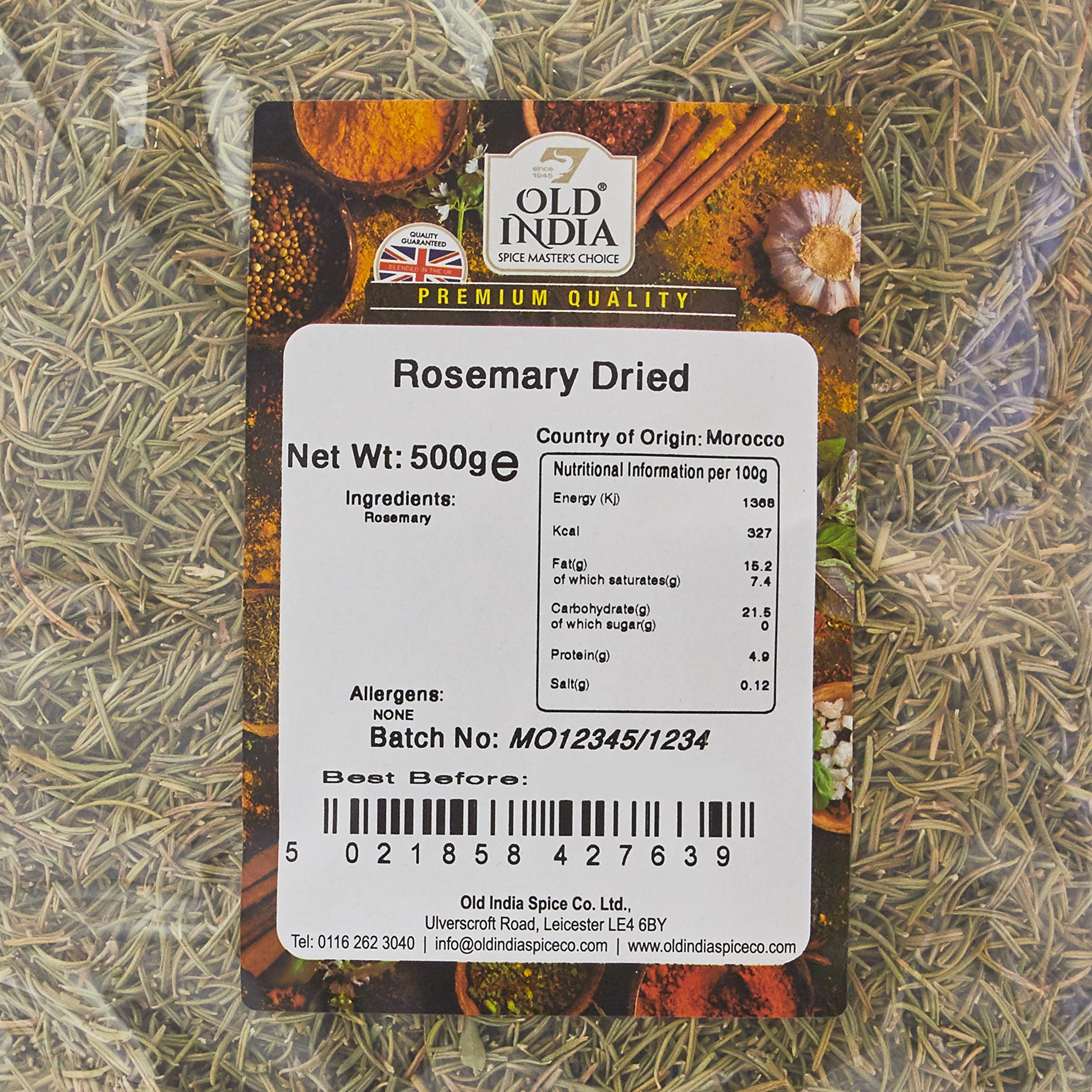 Old India Dried Rosemary Whole Spice - 500g Natural Herb | Up to 2 Year Shelf Life 2