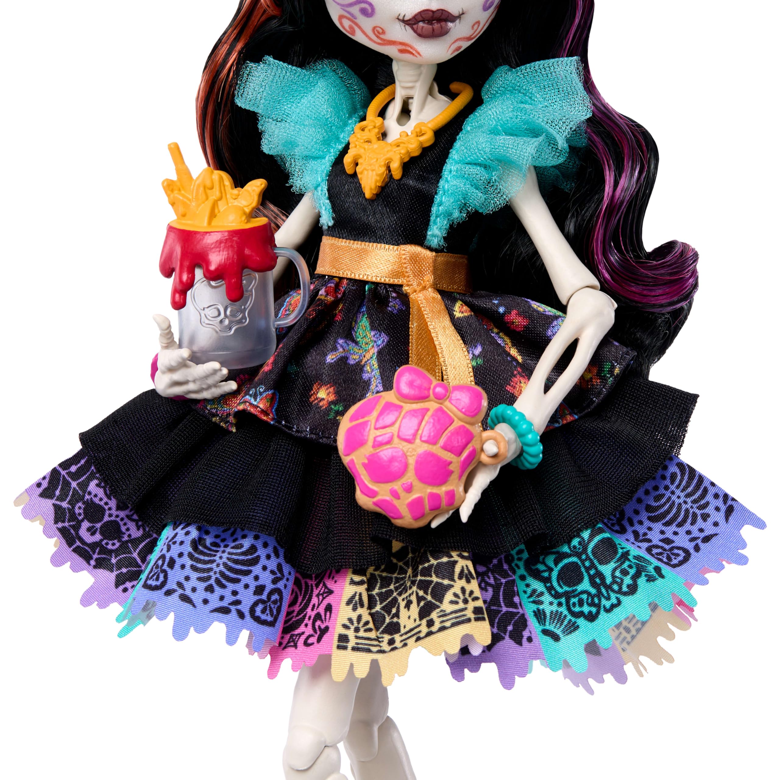 Monster High Skelita Calaveras Doll - Colorful Papel Picado Dress with Pet & Accessories 10