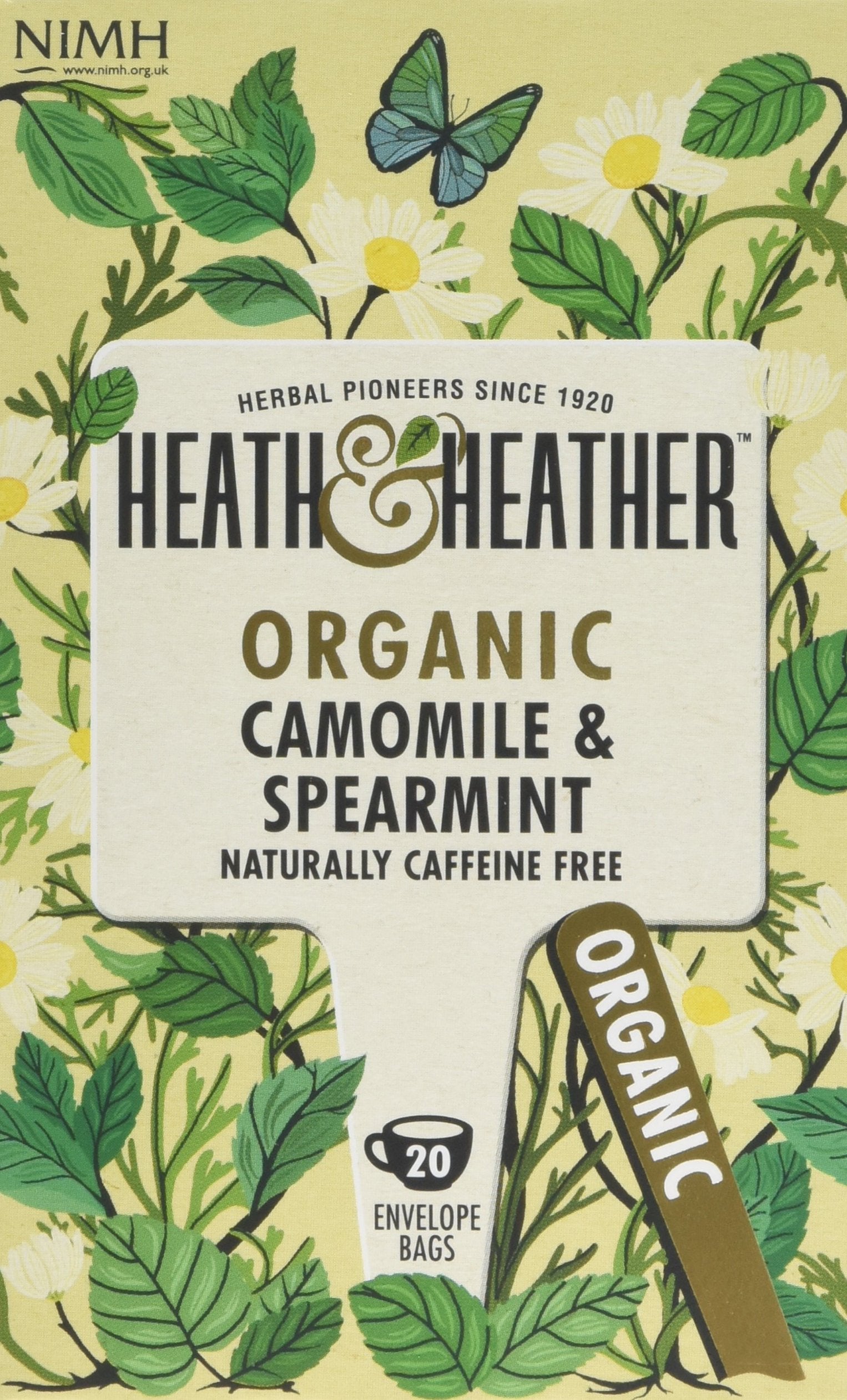 Heath & Heather - Organic Camomile & Spearmint Tea 20 Bags • Caffeine-Free Herbal Infusion