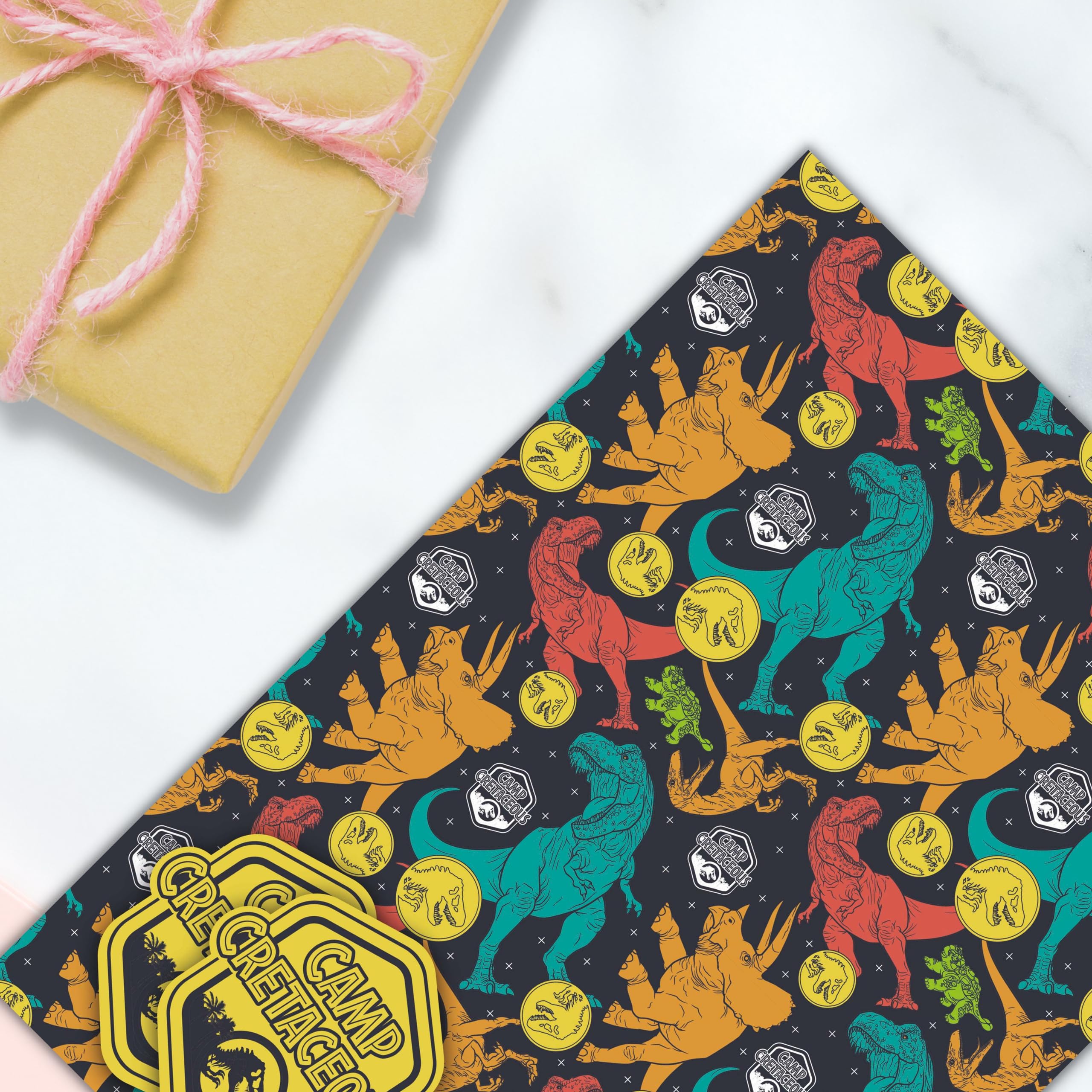 Danilo Promotions LTD Jurassic World Wrapping Paper - 2 Sheets & 2 Tags | High Gloss 4