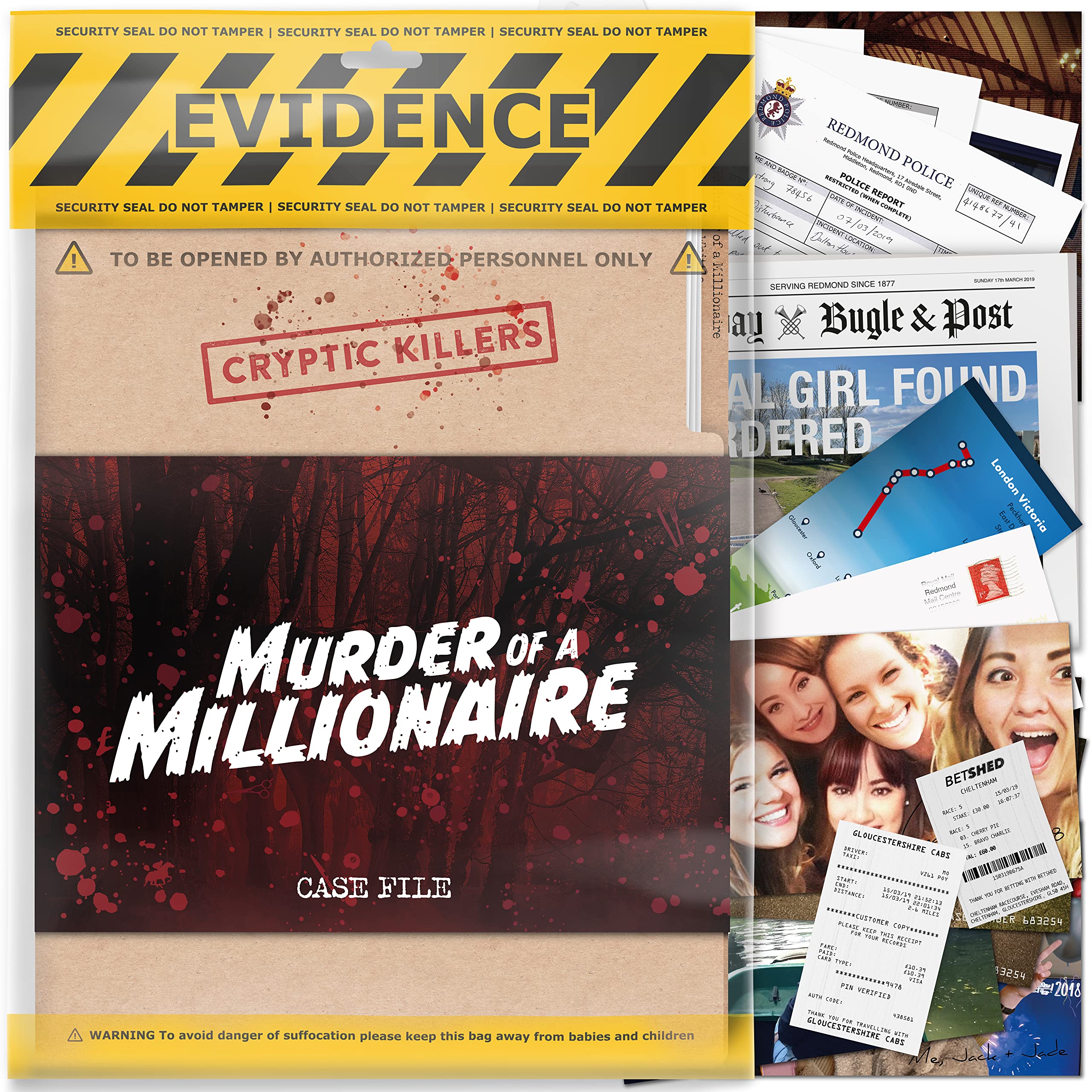 Cryptic Killers Murder of a Millionaire Cold Case File Investigation Board Game | 2 Hours Play | Difficulty 3.5/5 1