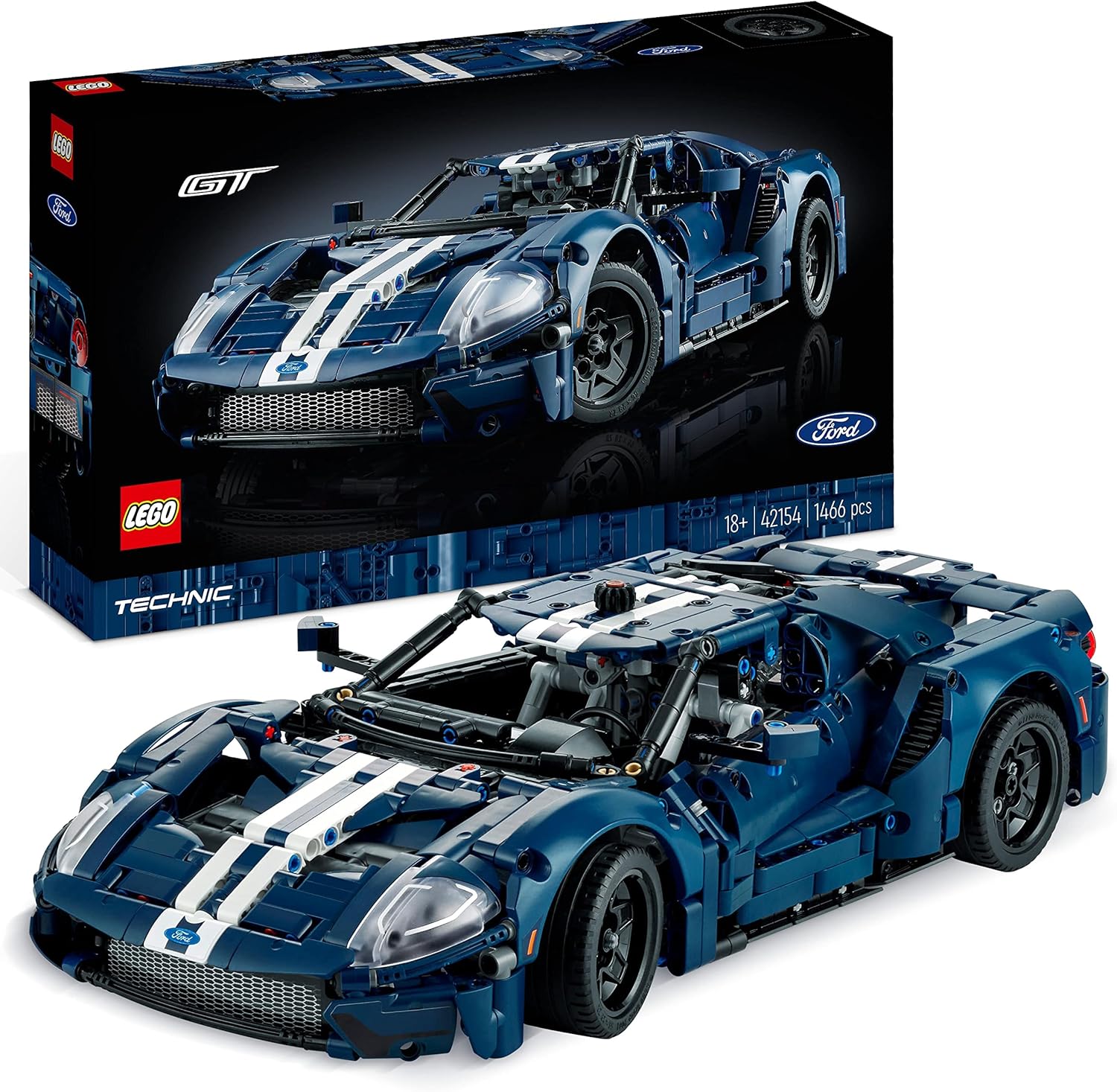 LEGO 42154 Technic 2022 Ford GT Car Model Kit - 1:12 Scale Building Set for Adults 1
