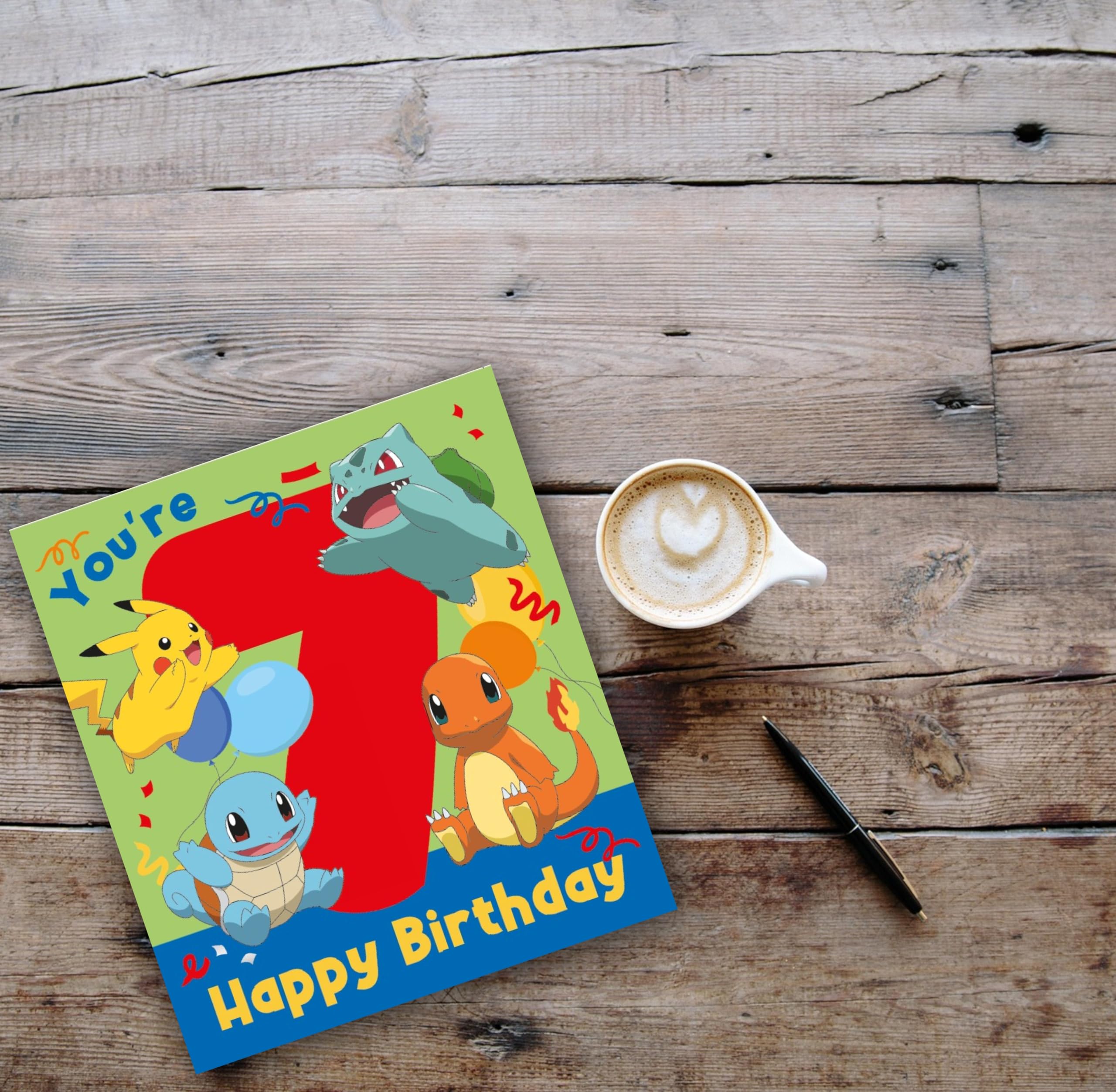 Danilo Promotions LTD Pokémon Birthday Card - Age 7 | Multi Color | Standard Size 4