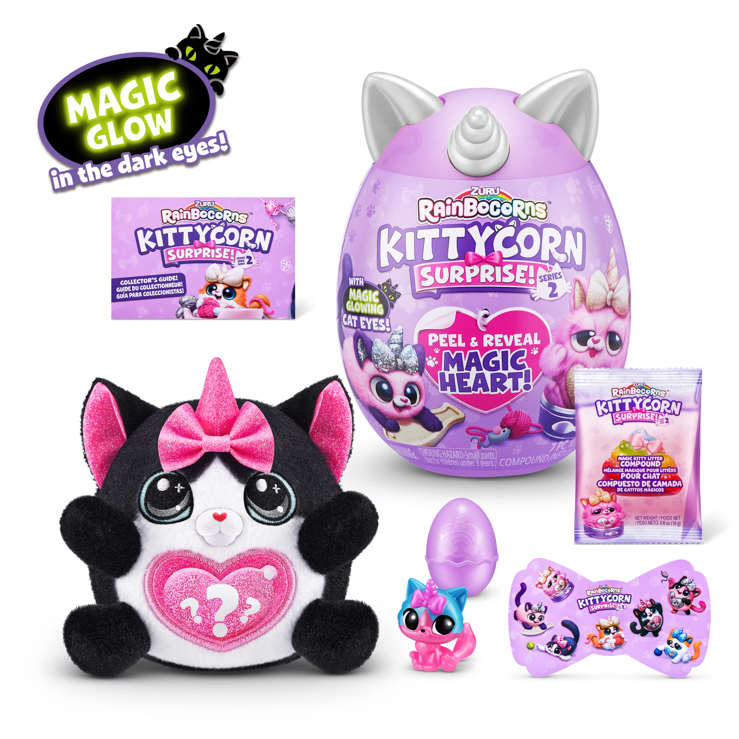 Rainbocorns Kittycorn Surprise Series 2 (Black Cat) by ZURU - Glow in the Dark Collectible Plush with 10 Unboxing Surprises 9