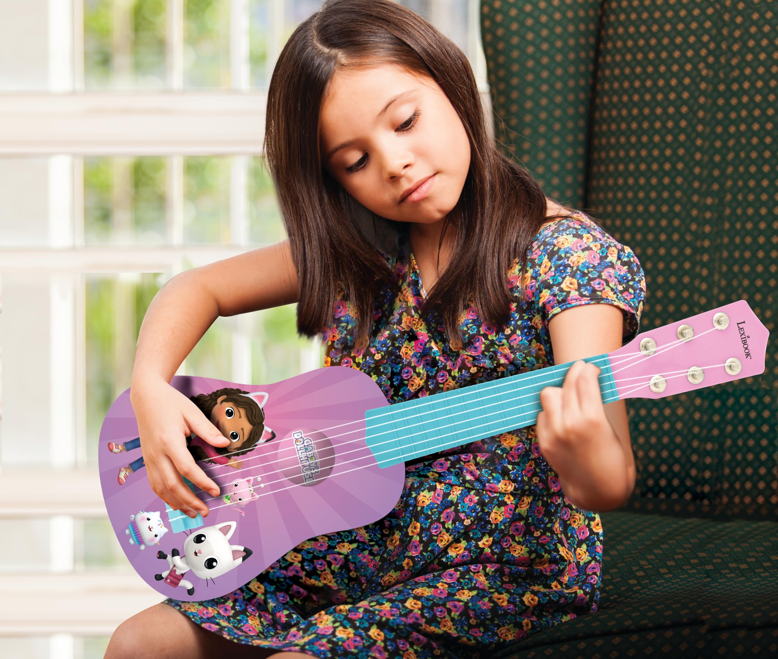 Lexibook Gabby's Dollhouse My First Guitar for Children with 6 Nylon Strings 6
