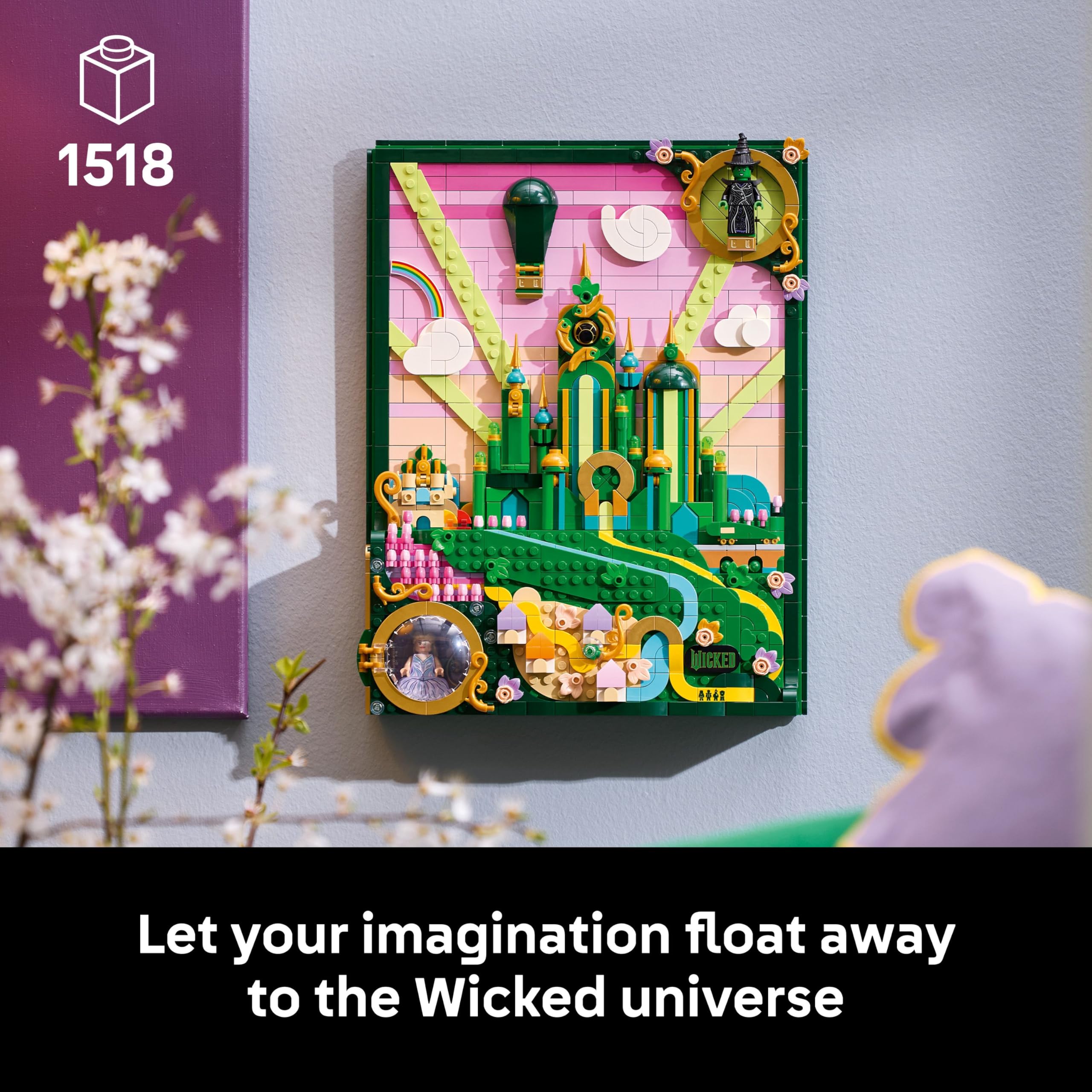 LEGO Wicked Emerald City Wall Art - 3D Building Set for Adults | 1,518 Pieces | Model 75685 2