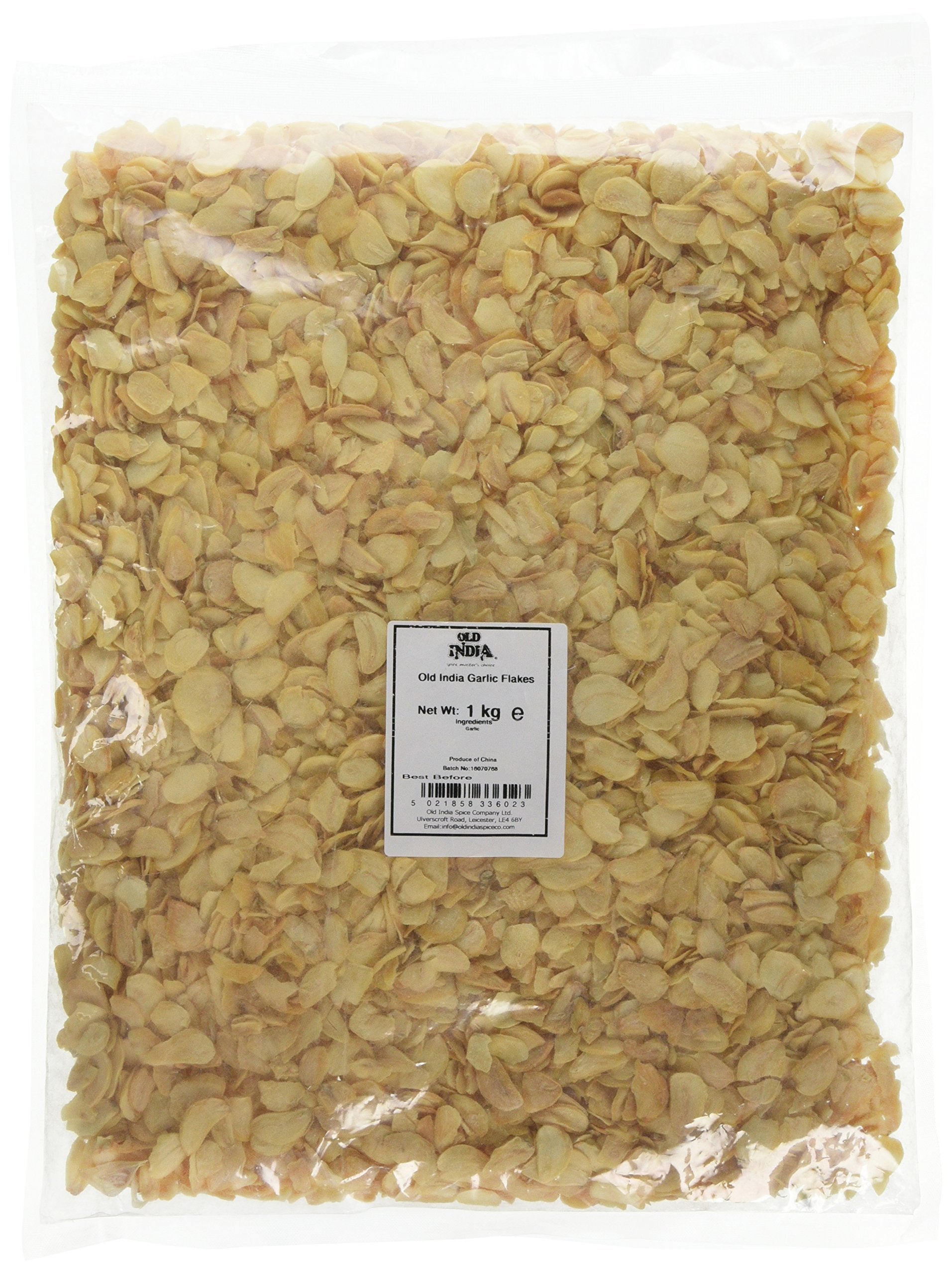Old India Knoblauchflocken 1 kg – Natürlicher, zusatzstofffreier, gentechnikfreier getrockneter Knoblauch zum Kochen