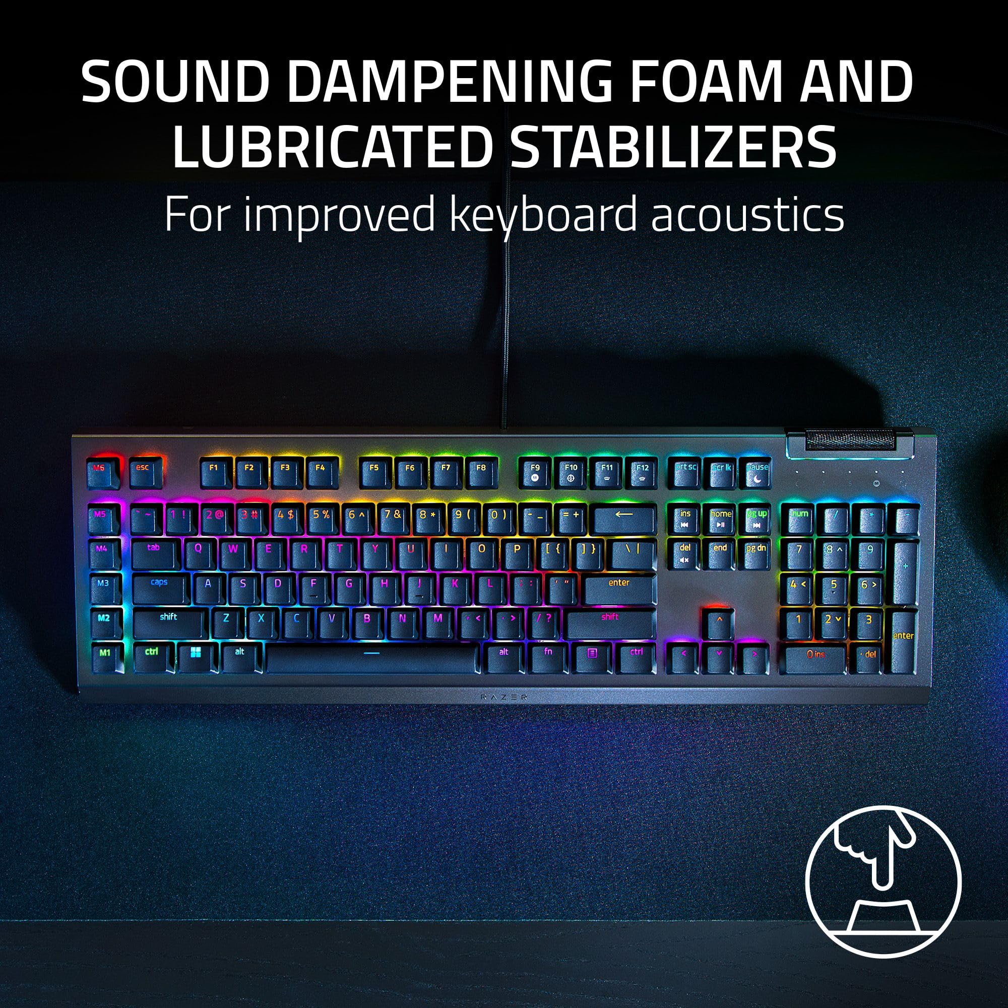 Razer BlackWidow V4 X - UK Mechanical Gaming Keyboard with Green Switches, 6 Macro Keys, Chroma RGB Lighting 8