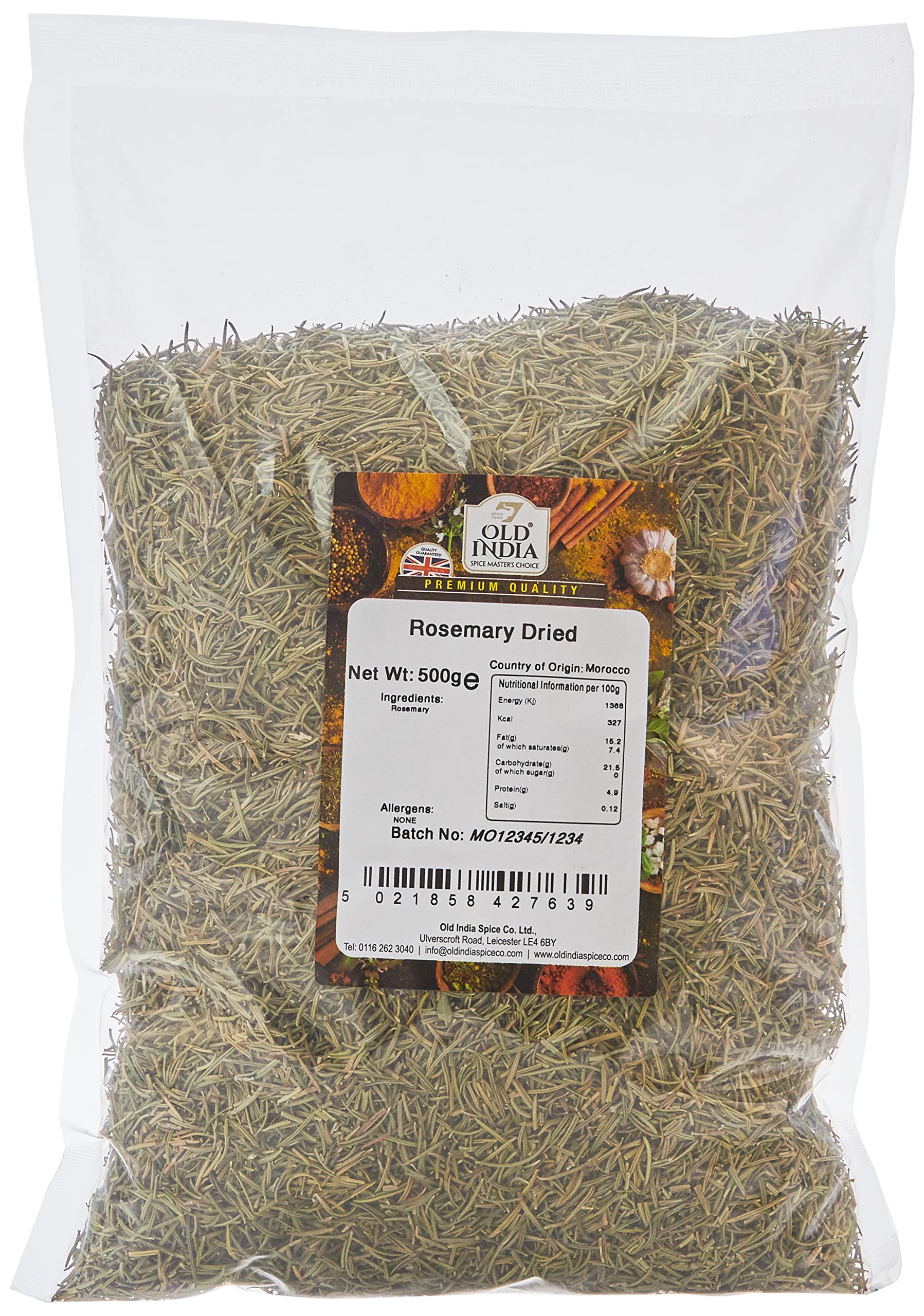 Old India Dried Rosemary Whole Spice - 500g Natural Herb | Up to 2 Year Shelf Life 1