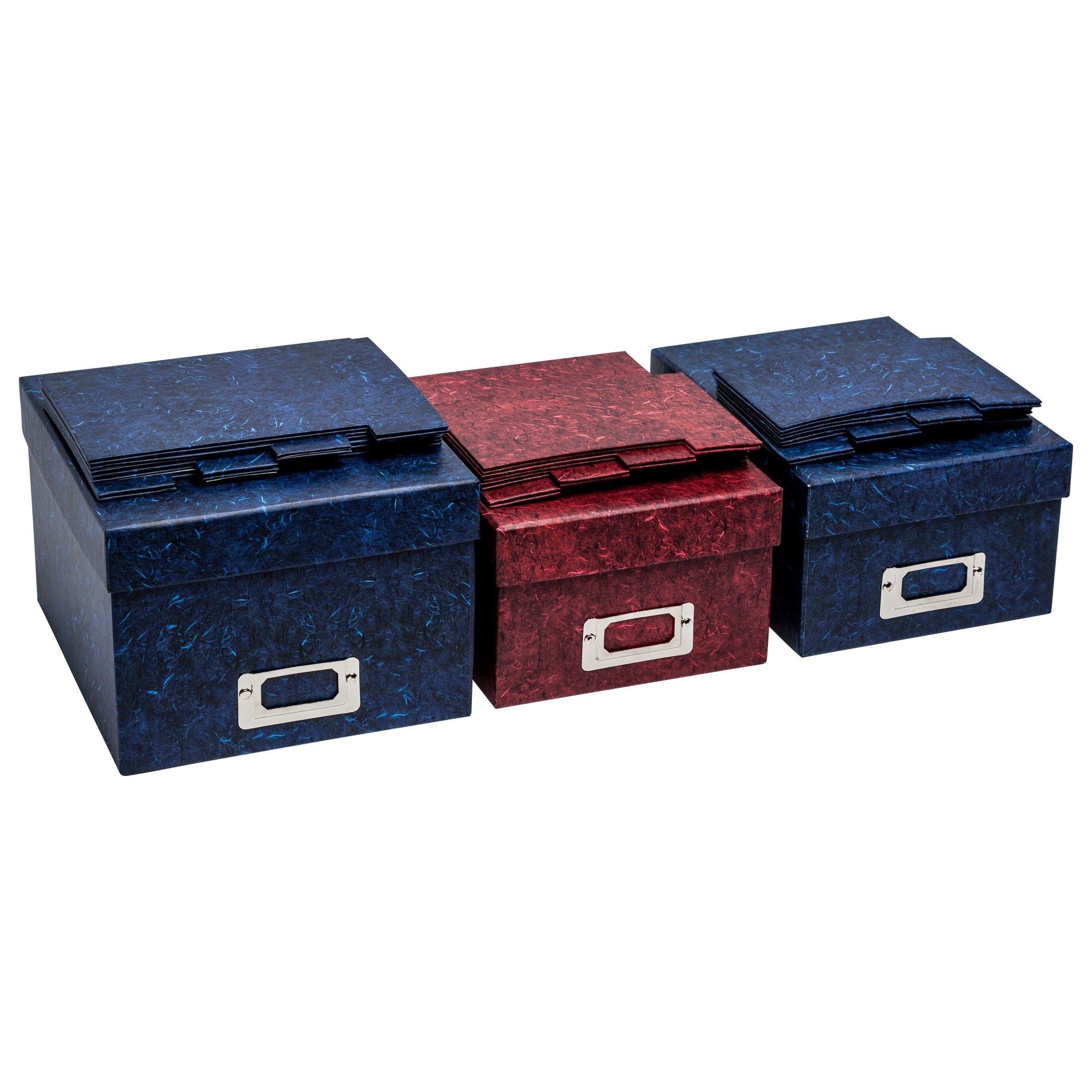 Hampton Frames Photo Storage Box - Holds 700 4x6 Photos | Red Cardboard | Stackable 6