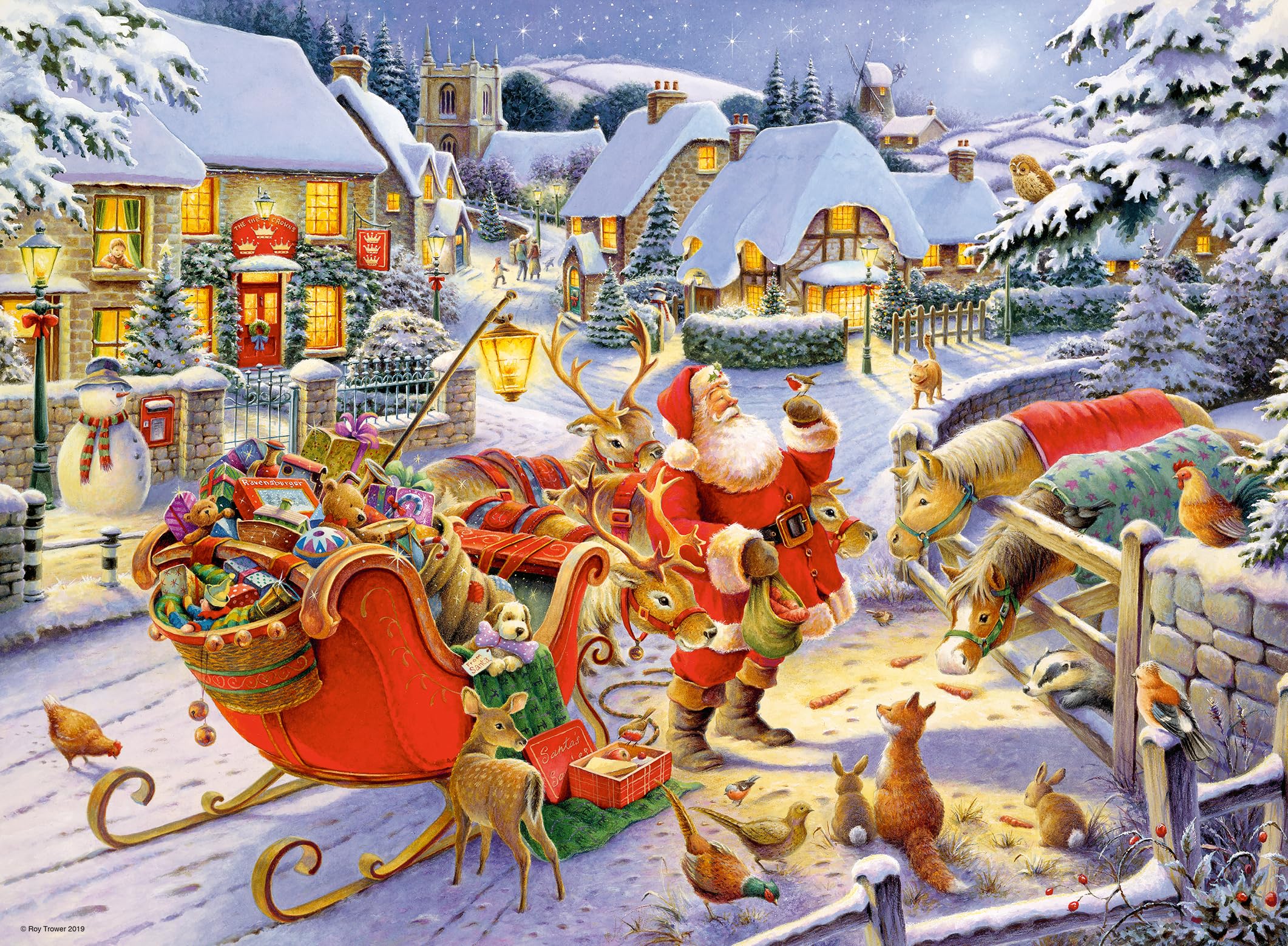 Ravensburger Christmas Collection No. 1: Christmas Market & Santa's Christmas Supper 1000-Piece Puzzle for Adults and Kids 10+ 1