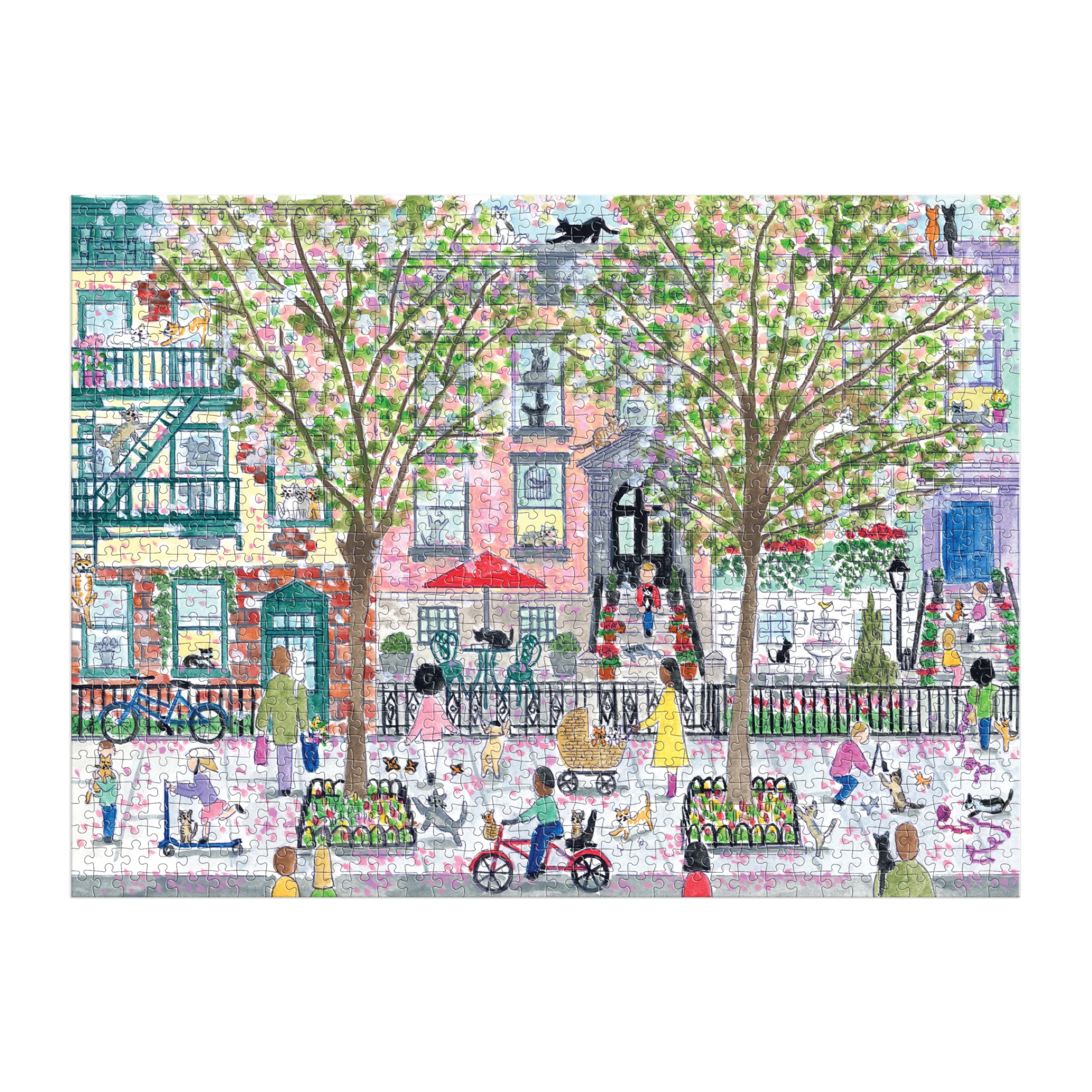Galison Cats In City Gardens Jigsaw Puzzle - 1000 Pieces | Michael Storrings Artwork 7