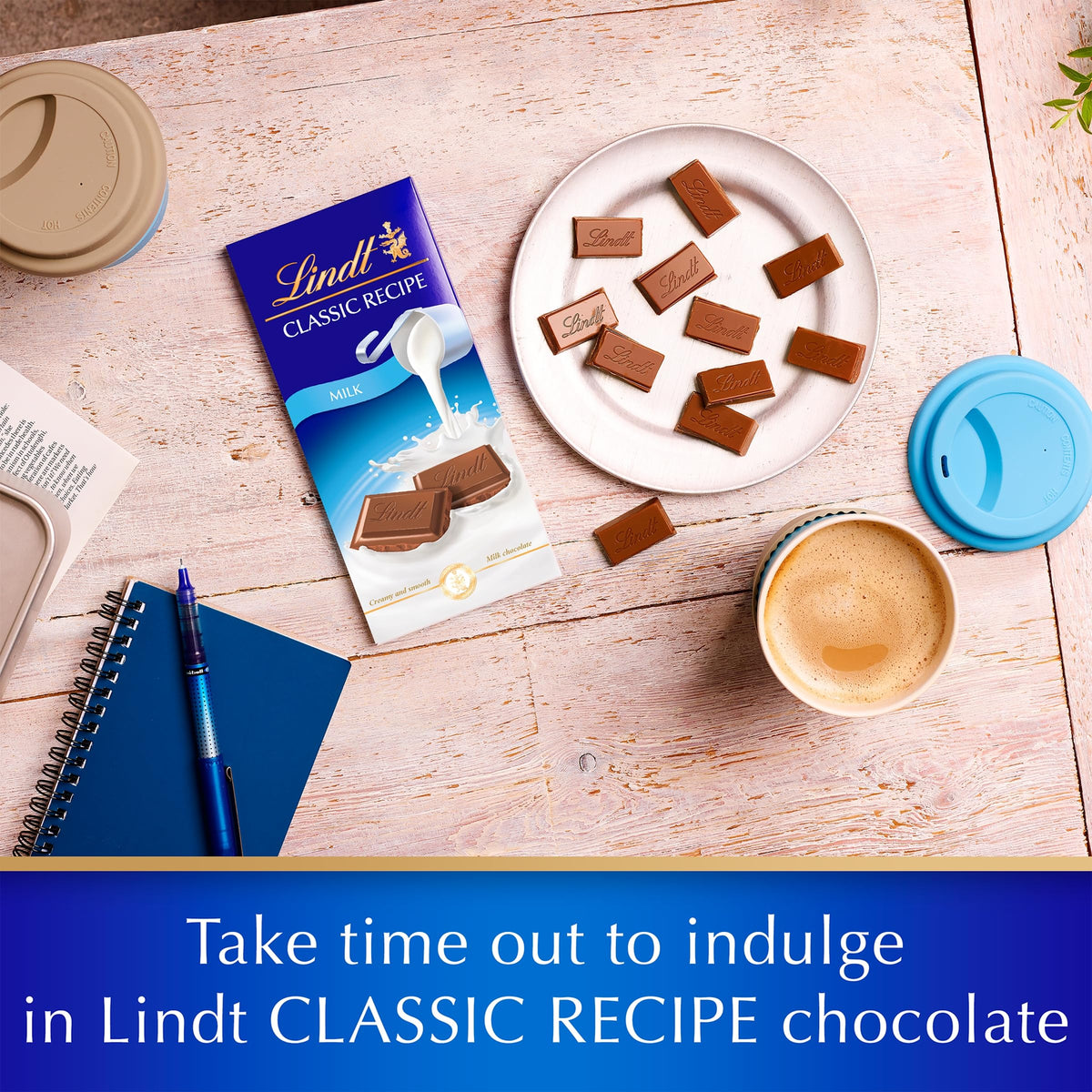 Lindt Classic Recipe Milk Chocolate Bar - 100g