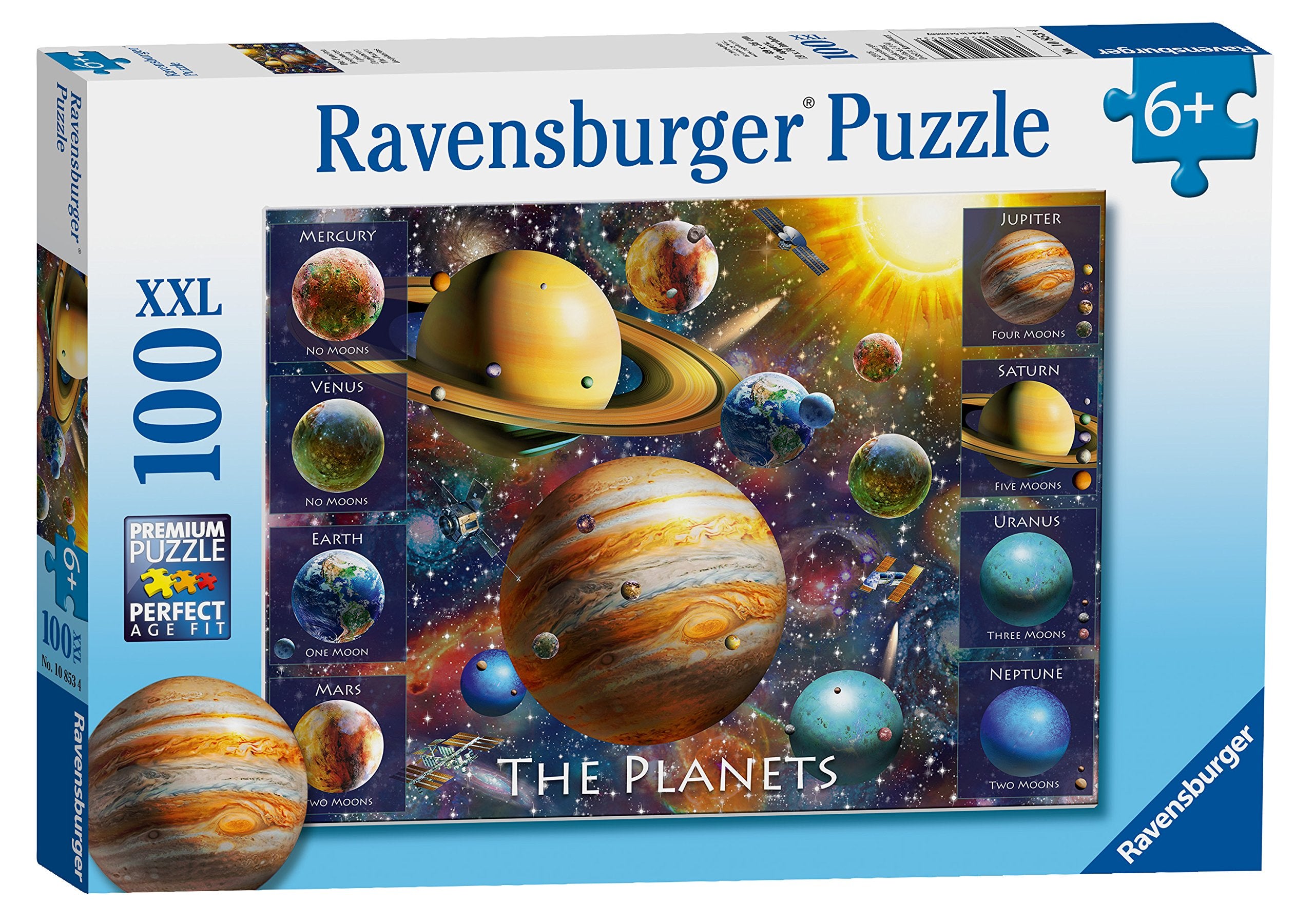 Ravensburger The Planets 100 Piece Jigsaw Puzzle with Extra Large Pieces for Kids Age 6+ | 49 x 36cm