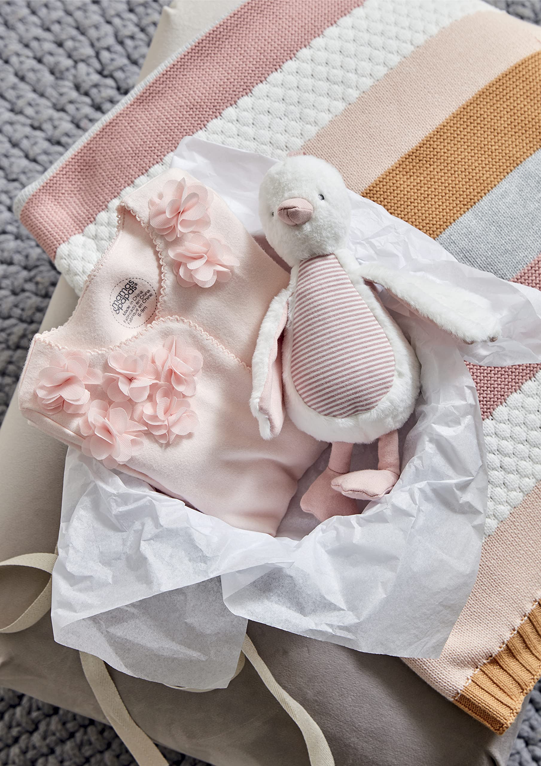 Mamas & Papas Chime Travel Toy - Duck | Soft Fabric | Hidden Chime