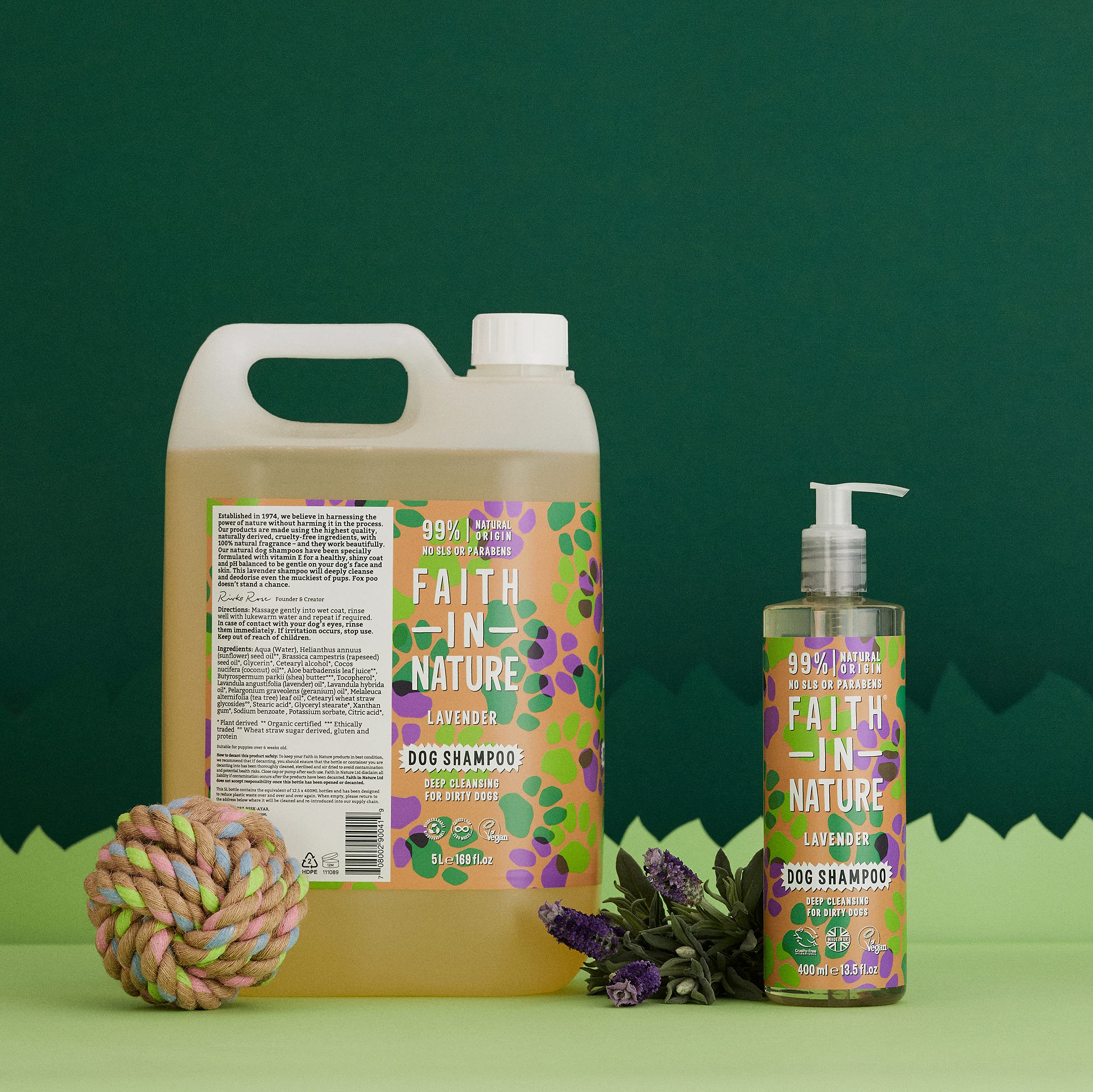 FAITH IN NATURE Lavender Dog Shampoo - Vegan, Cruelty Free, pH-Balanced, 400ml 3