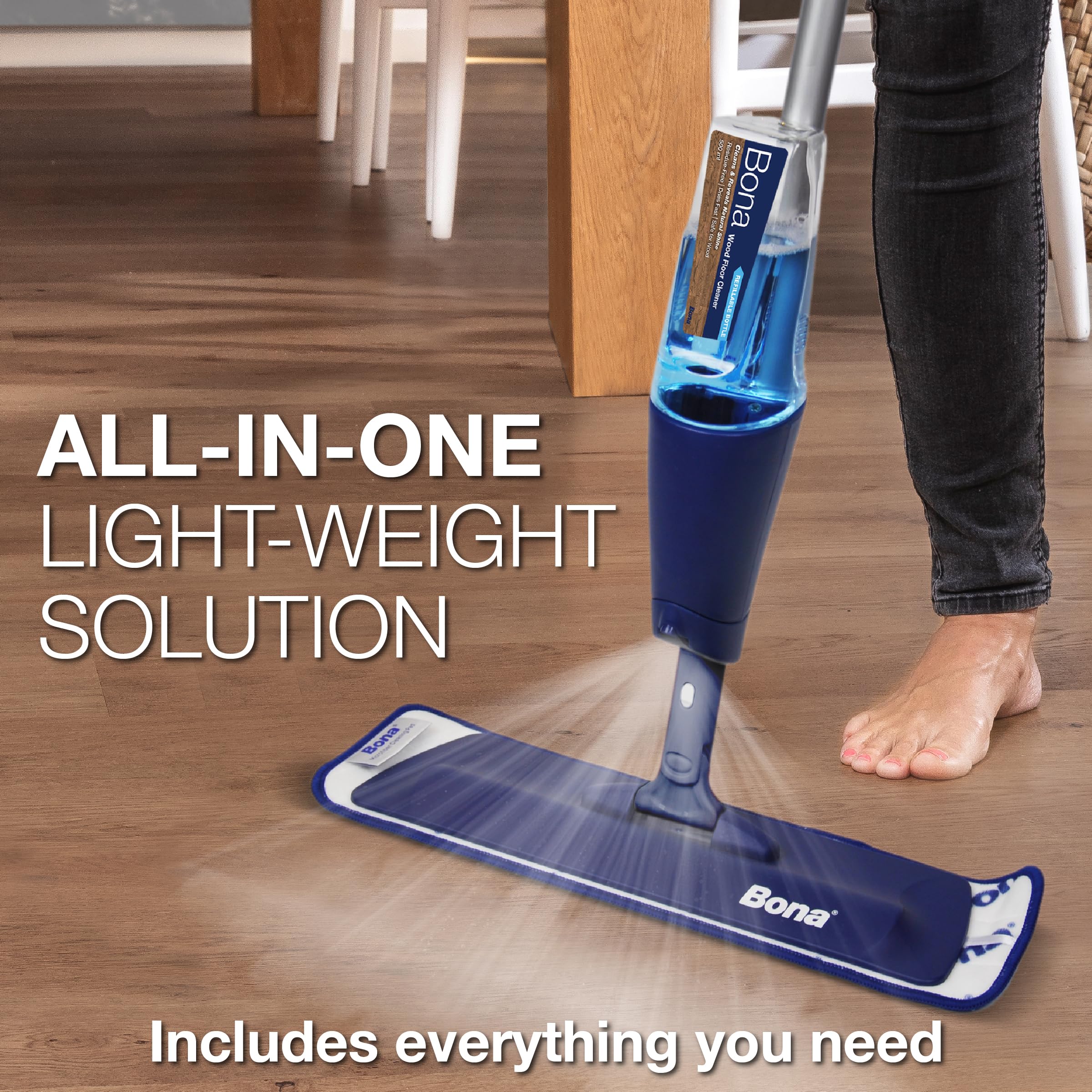 Bona Spray Mop Air Kit for Wood Floors | Lightweight & Compact | Includes 500ml Cleaner 2