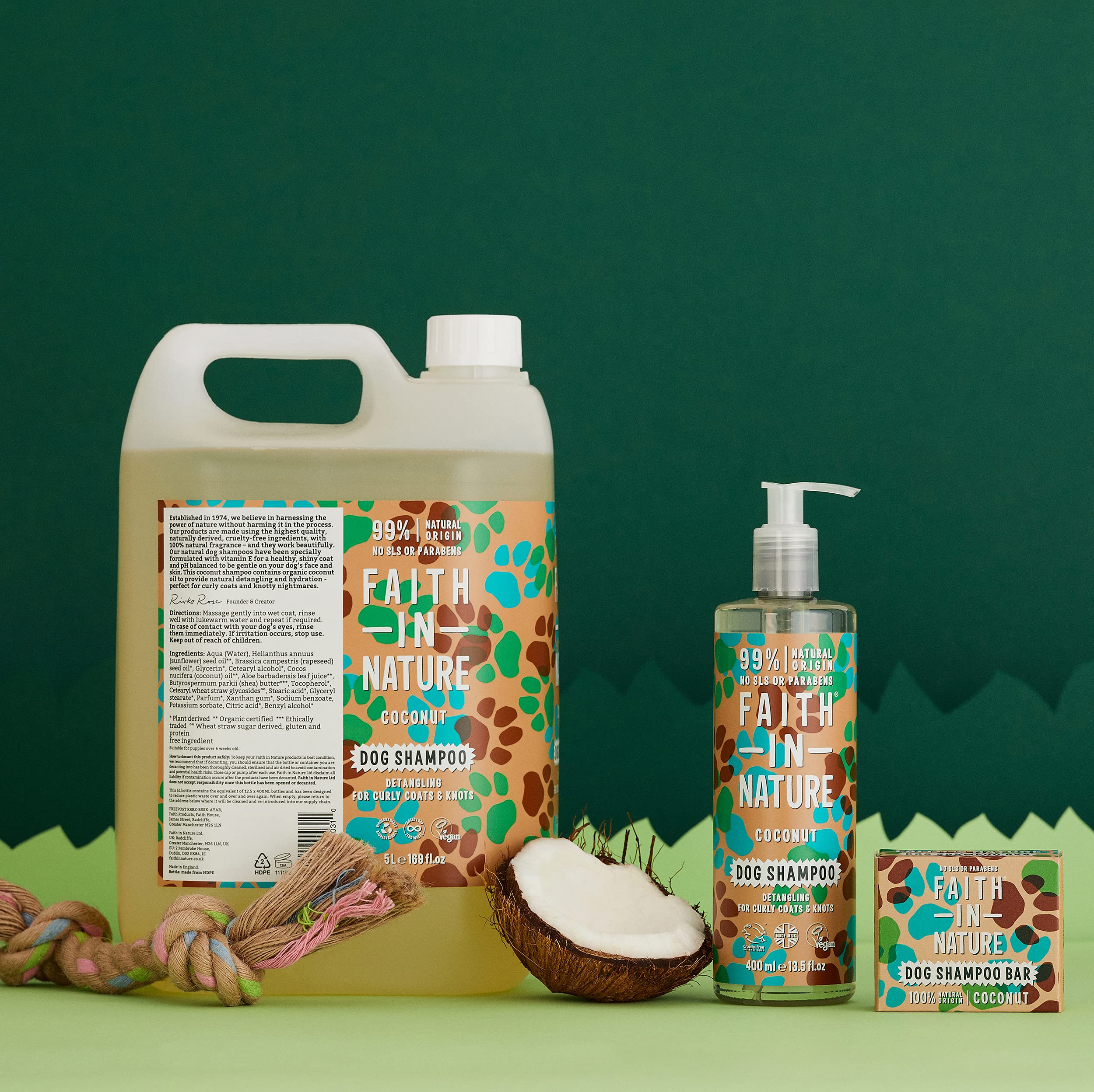 FAITH IN NATURE Coconut Dog Shampoo - pH-Balanced, Vegan & Cruelty-Free | 400ml 3