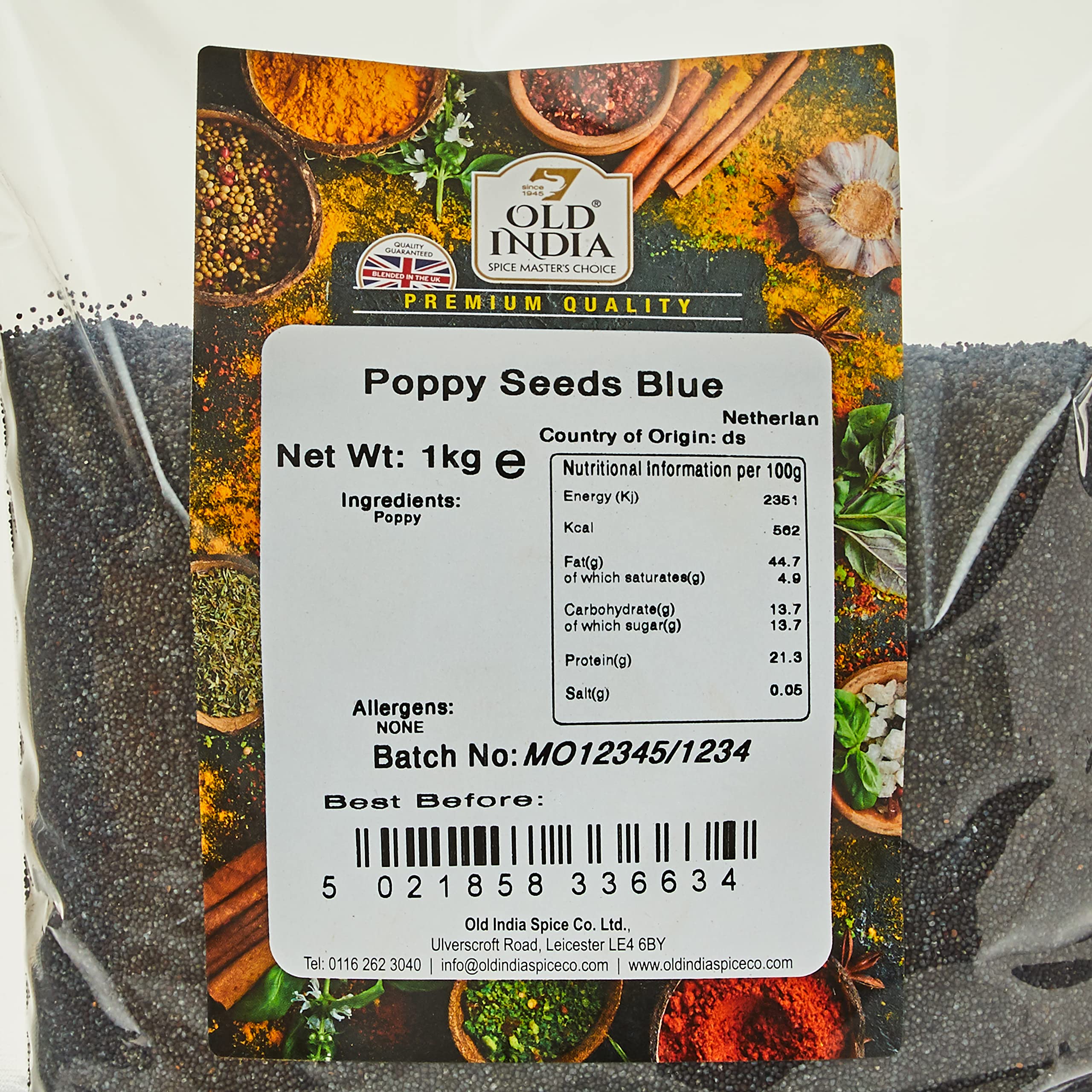 Old India Blue Poppy Seeds - 1 Kg Natural, Additive Free | Up to 2 Year Shelf Life 2