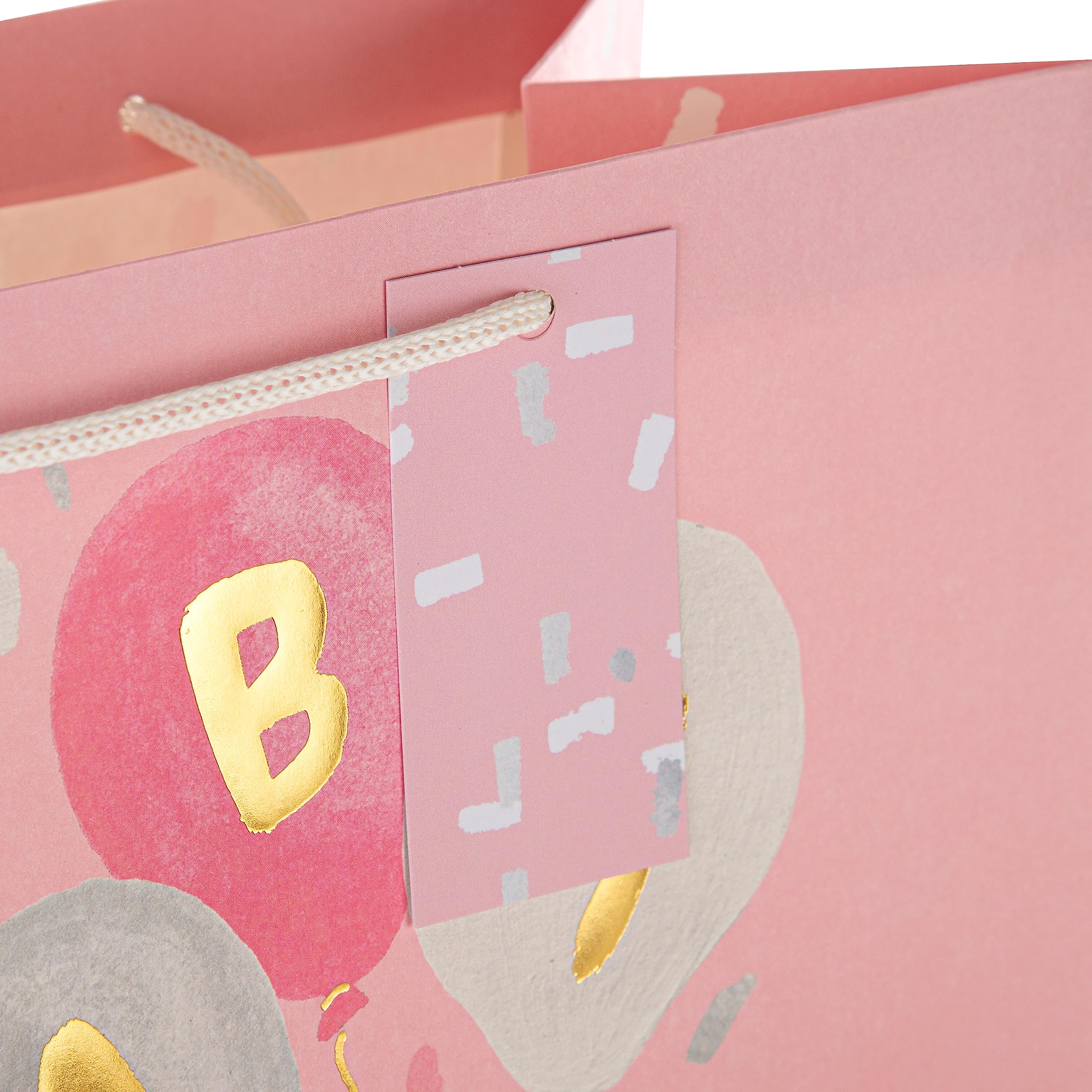 Hallmark New Baby Large Gift Bag - Pink Rabbit Design | H33cm x W26.5cm 5