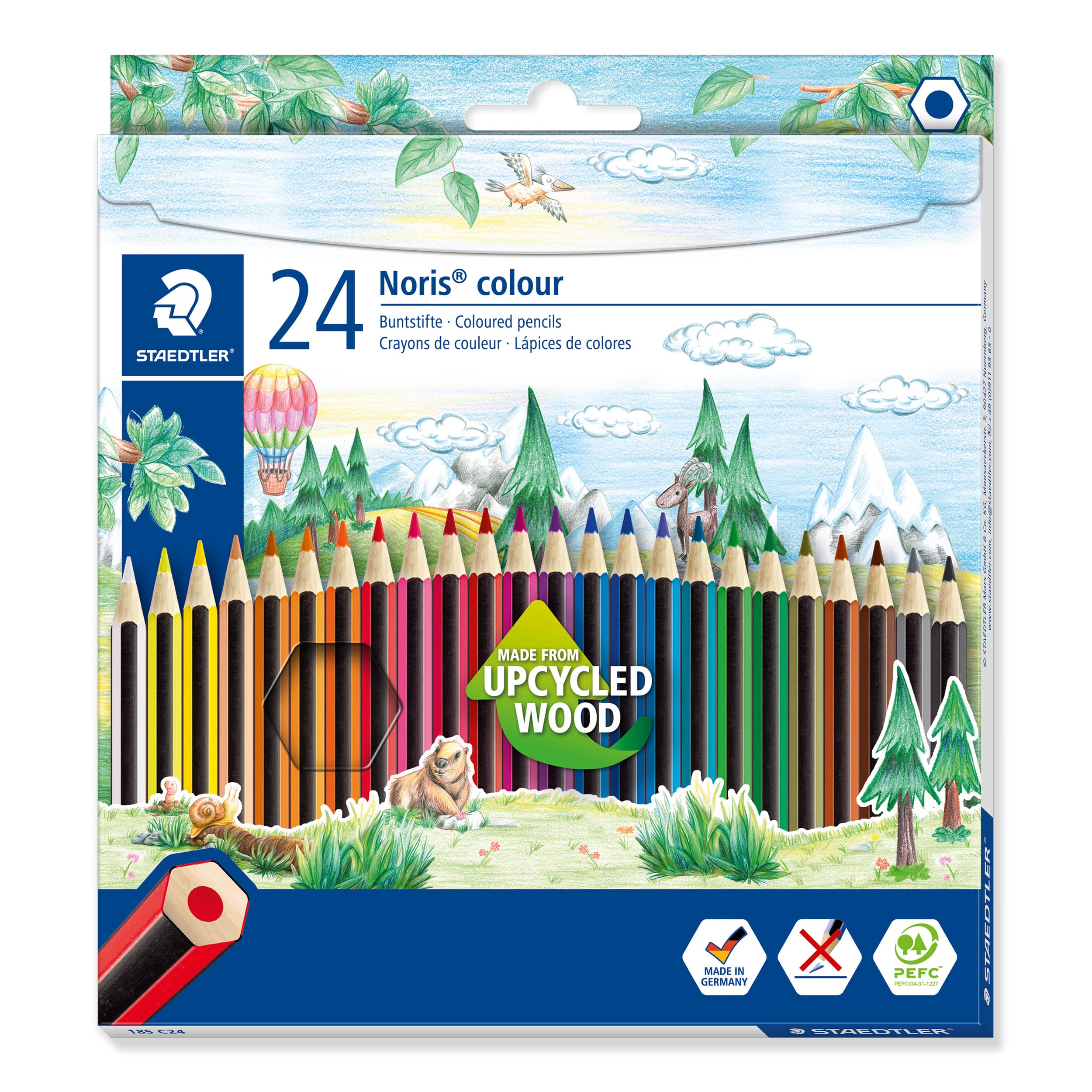 STAEDTLER 185 C24 Noris Colour Colouring Pencils - 24 Assorted Colours (Pack of 24 Pencils) 1
